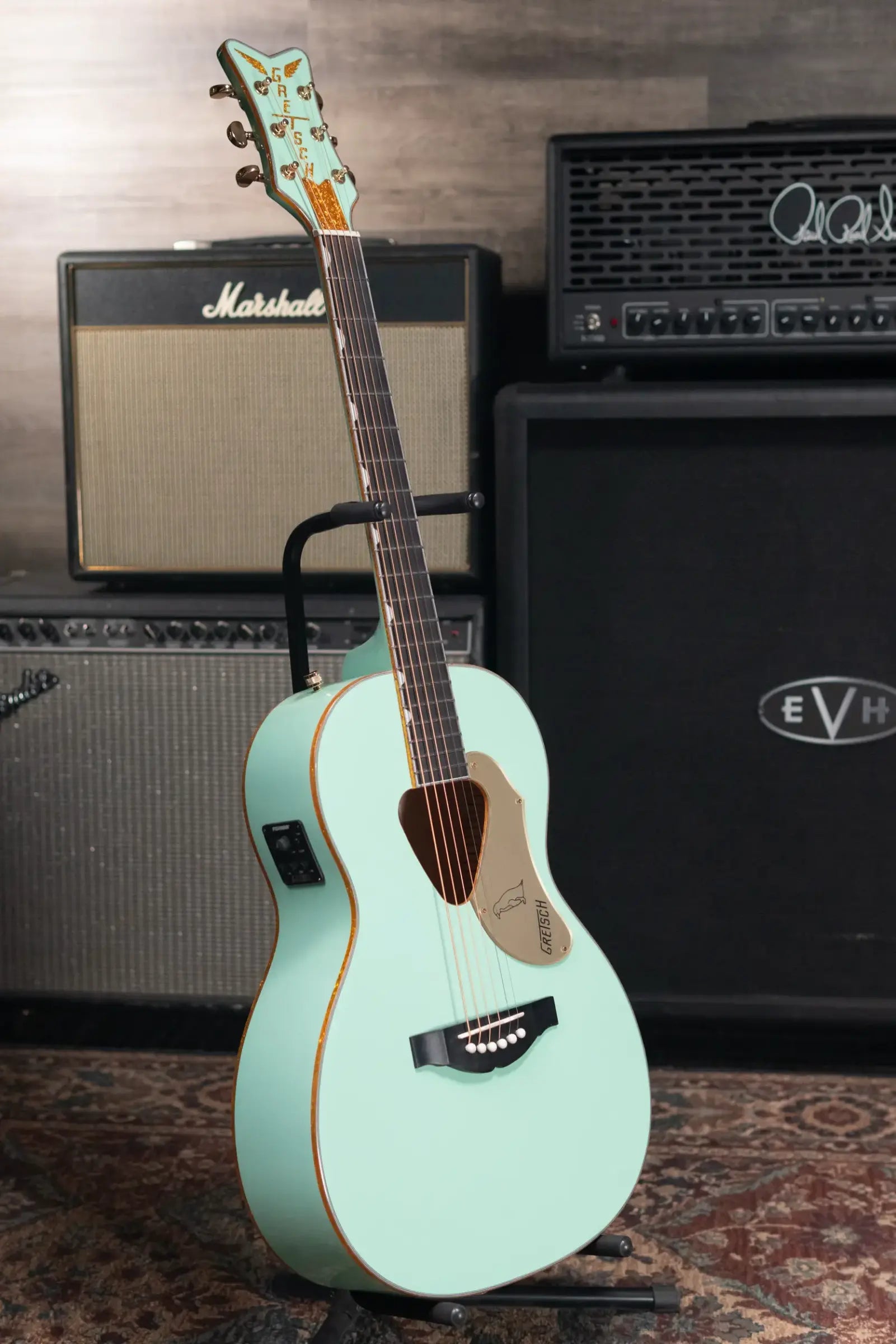 Gretsch G5021E Rancher Penguin Parlor Acoustic/Electric Guitar - Mint Metallic