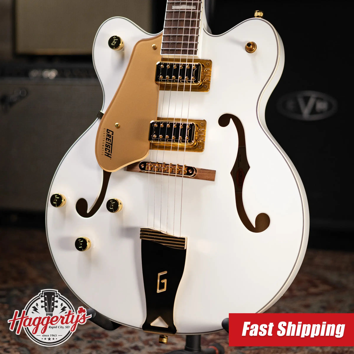 Gretsch G5422GLH Electromatic Classic Hollow Body Double-Cut Left-Handed Electric Guitar - Snow Crest White