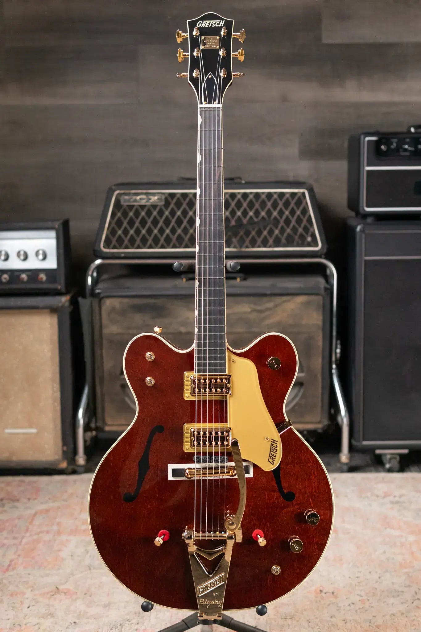 Gretsch G6122T-62 Vintage Select Edition '62 Chet Atkins Country Gentleman Hollow Body with Bigsby, TV Jones - Walnut Stain with Deluxe Hardshell Case