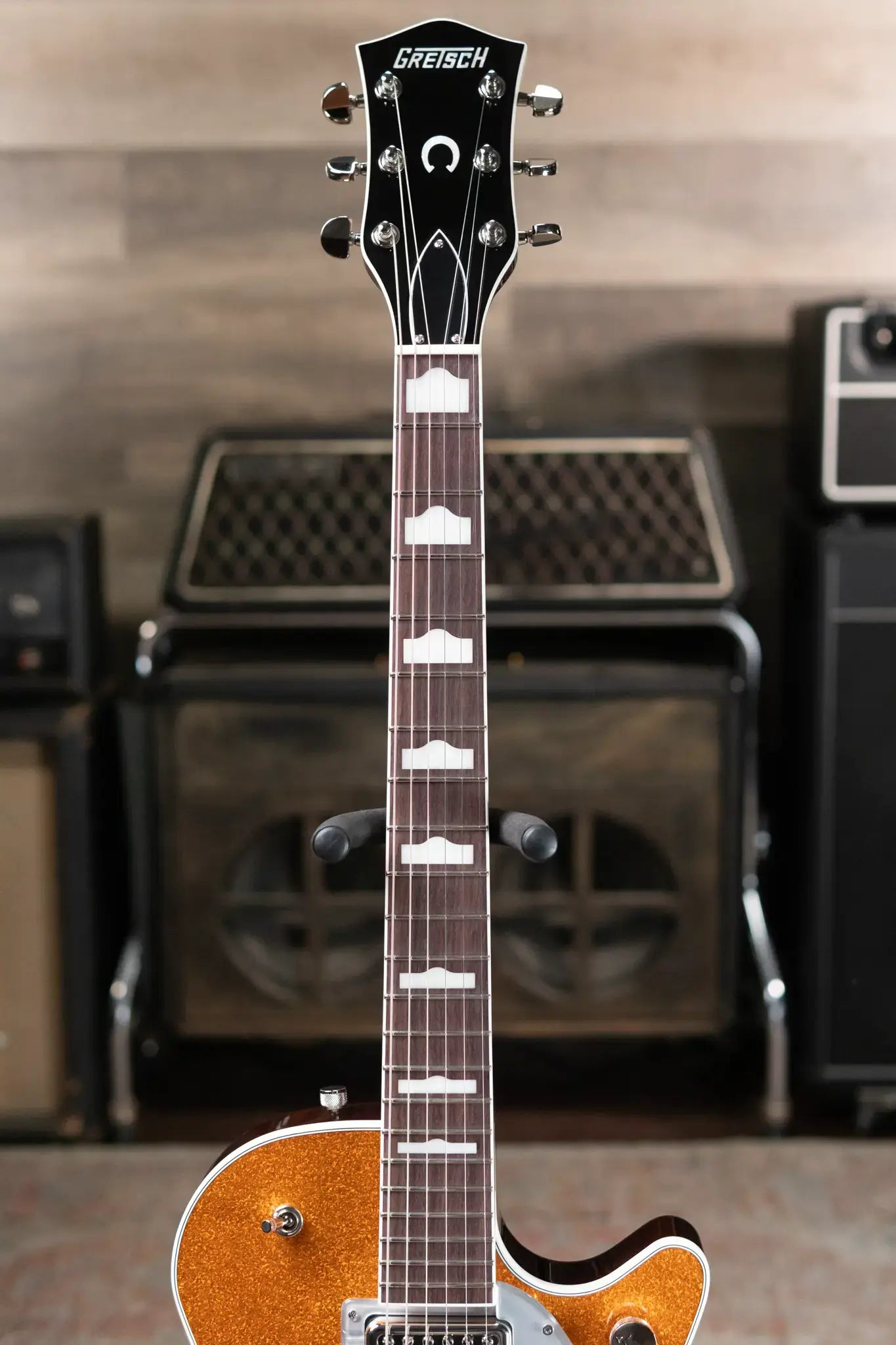 Gretsch G6129T-89 Vintage Select '89 Sparkle Jet with Bigsby Electric Guitar - Gold Sparkle with Hardshell Case