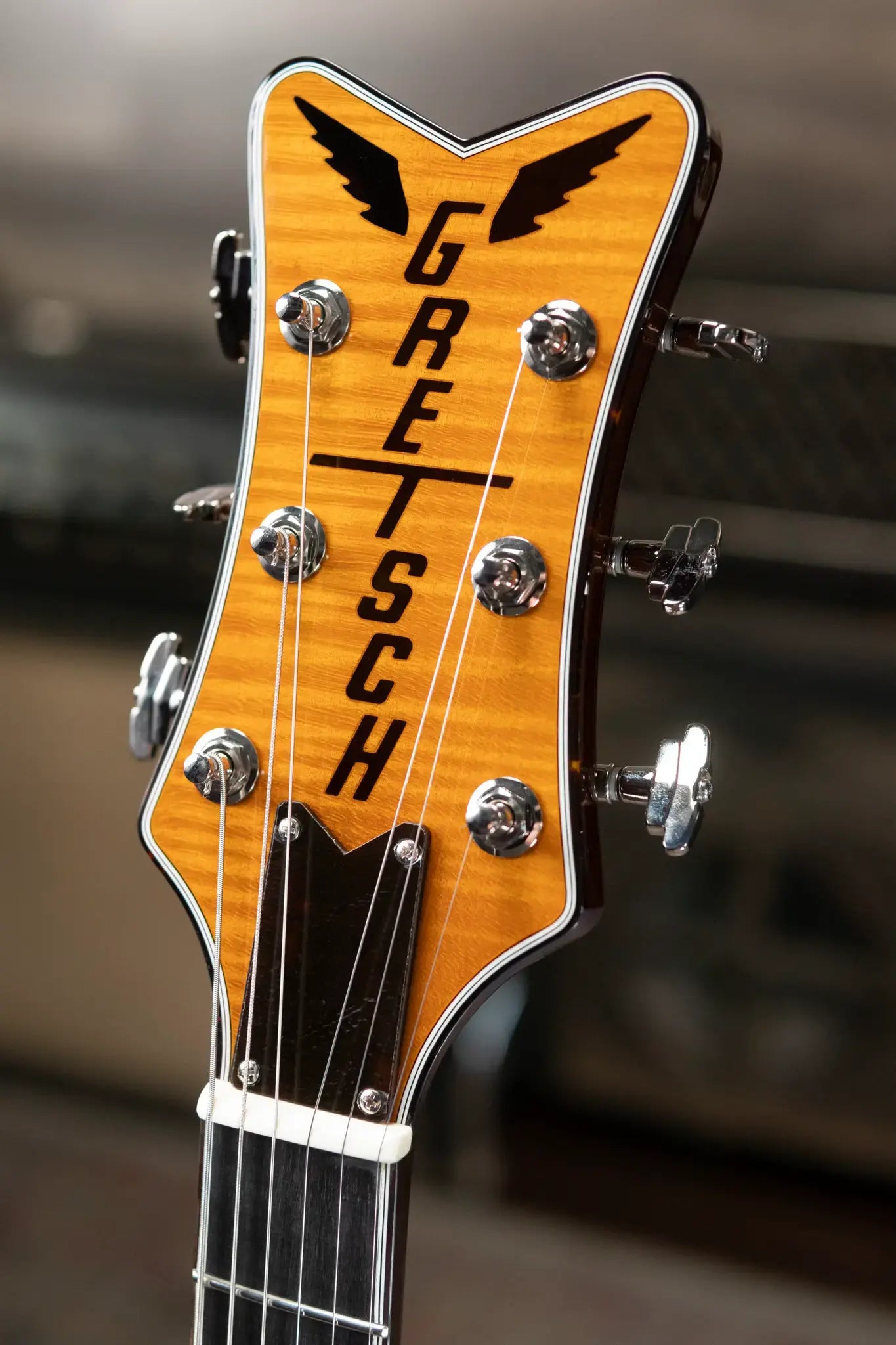 Gretsch G6134TFM-NH Nigel Hendroff Signature Penguin Electric Guitar - Amber Flame with Hardshell Case