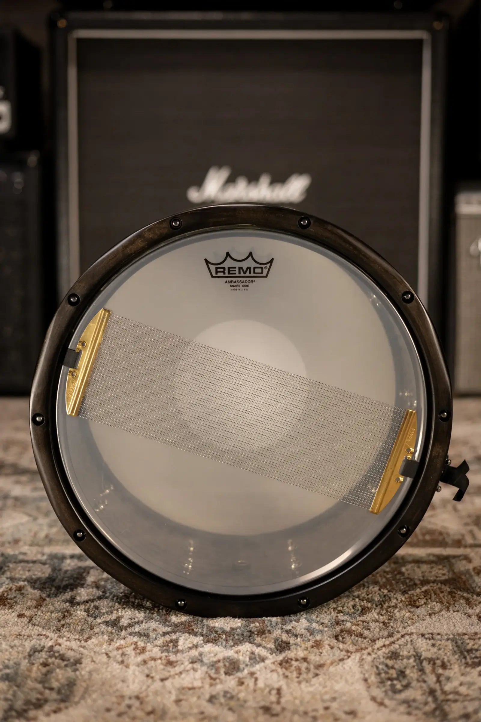 Gretsch S16514WHBSH 6.5x14" Hammered Black Steel Snare Drum with Case - Used
