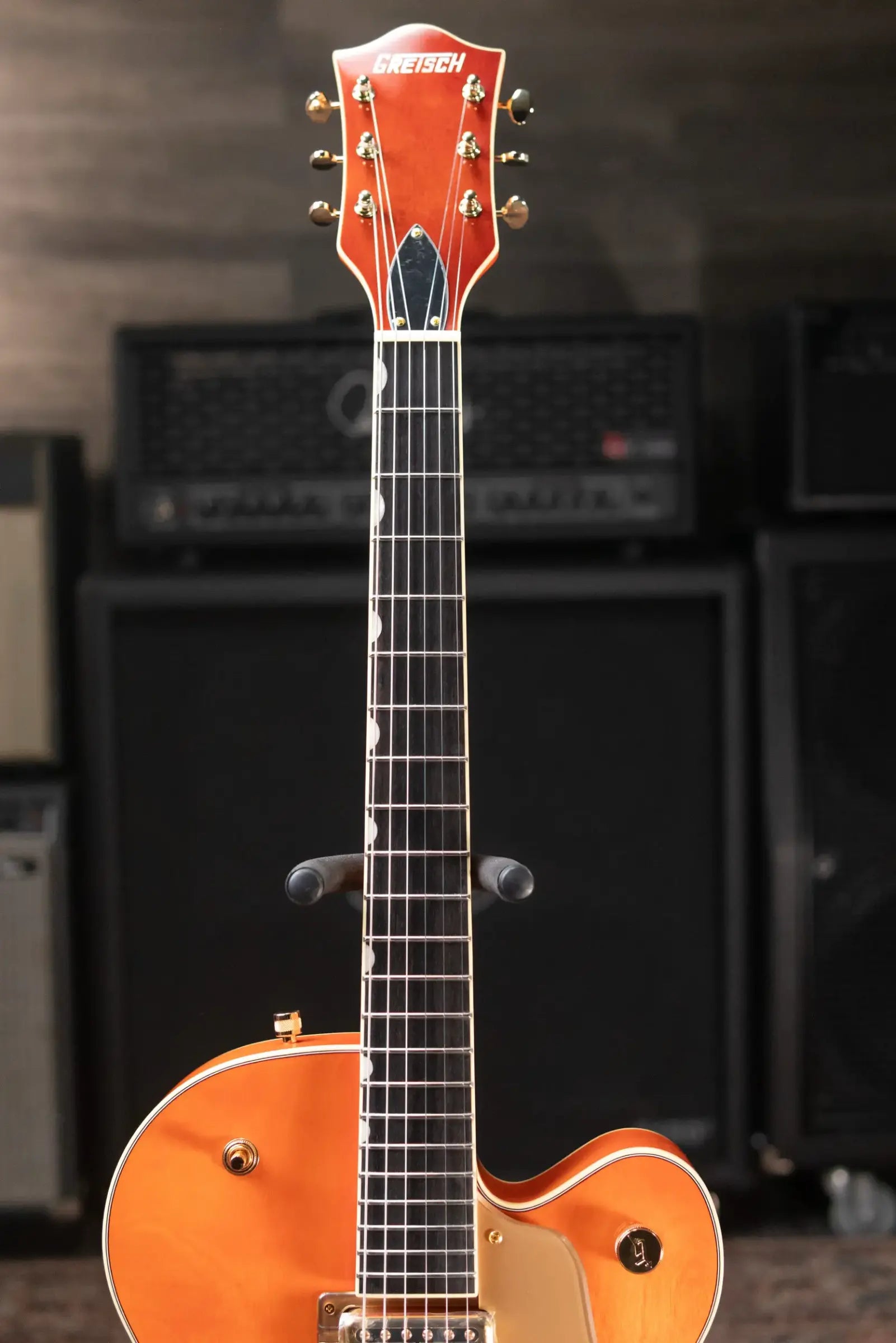 Gretsch Synchromatic Nashville Hollow Body Single-Cut with Bigsby Electric Guitar - 50's Orange Stain with Hardshell Case