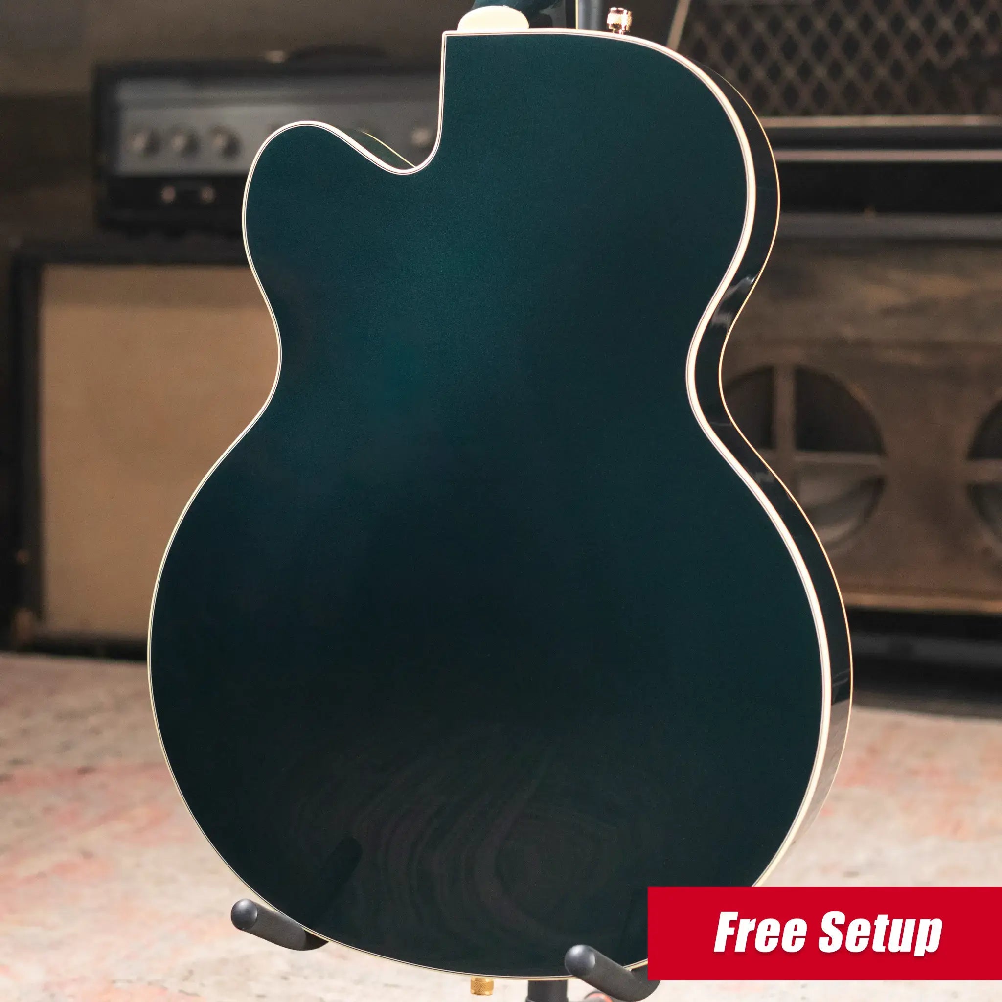 Gretsch Synchromatic Nashville Hollow Body Single-Cut with Bigsby Electric Guitar - Cadillac Green with Hardshell Case