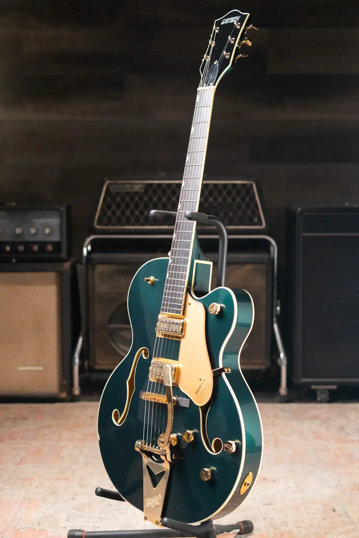 Gretsch Synchromatic Nashville Hollow Body Single-Cut with Bigsby Electric Guitar - Cadillac Green with Hardshell Case