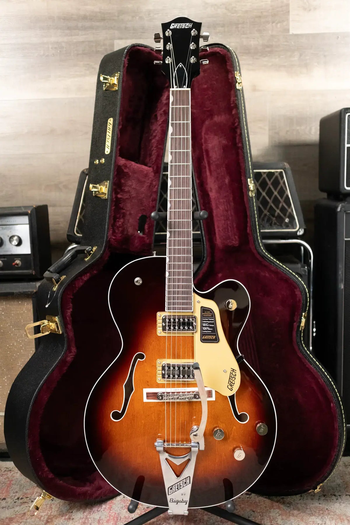 Gretsch Tennessean Hollow-Body with String-Thru Bigsby Electric Guitar - Havana Burst with Hardshell Case - Used