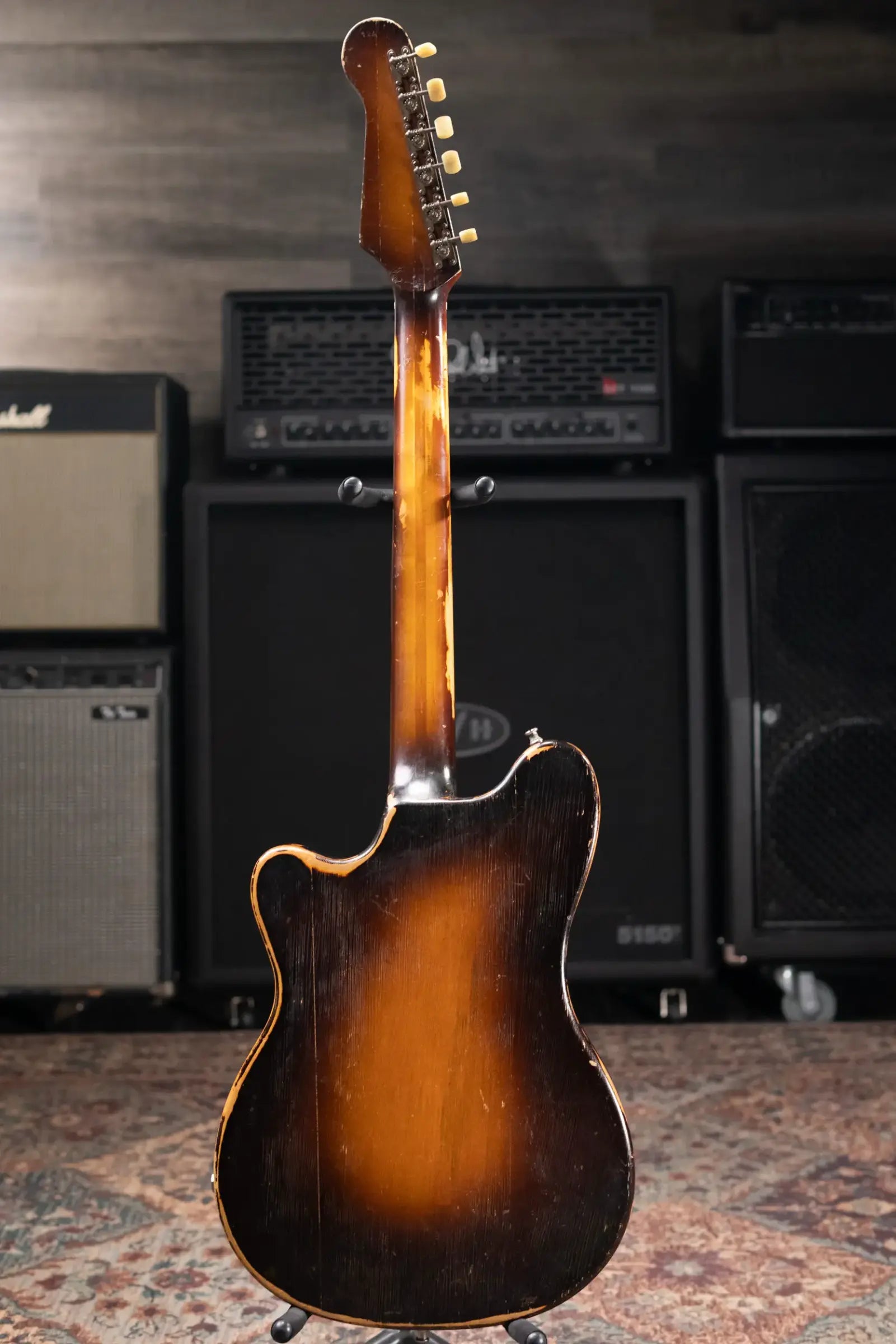 Hofner Rare Vintage 1960 V2 Solid Body Electric Guitar Sunburst with Hardshell Case - Used