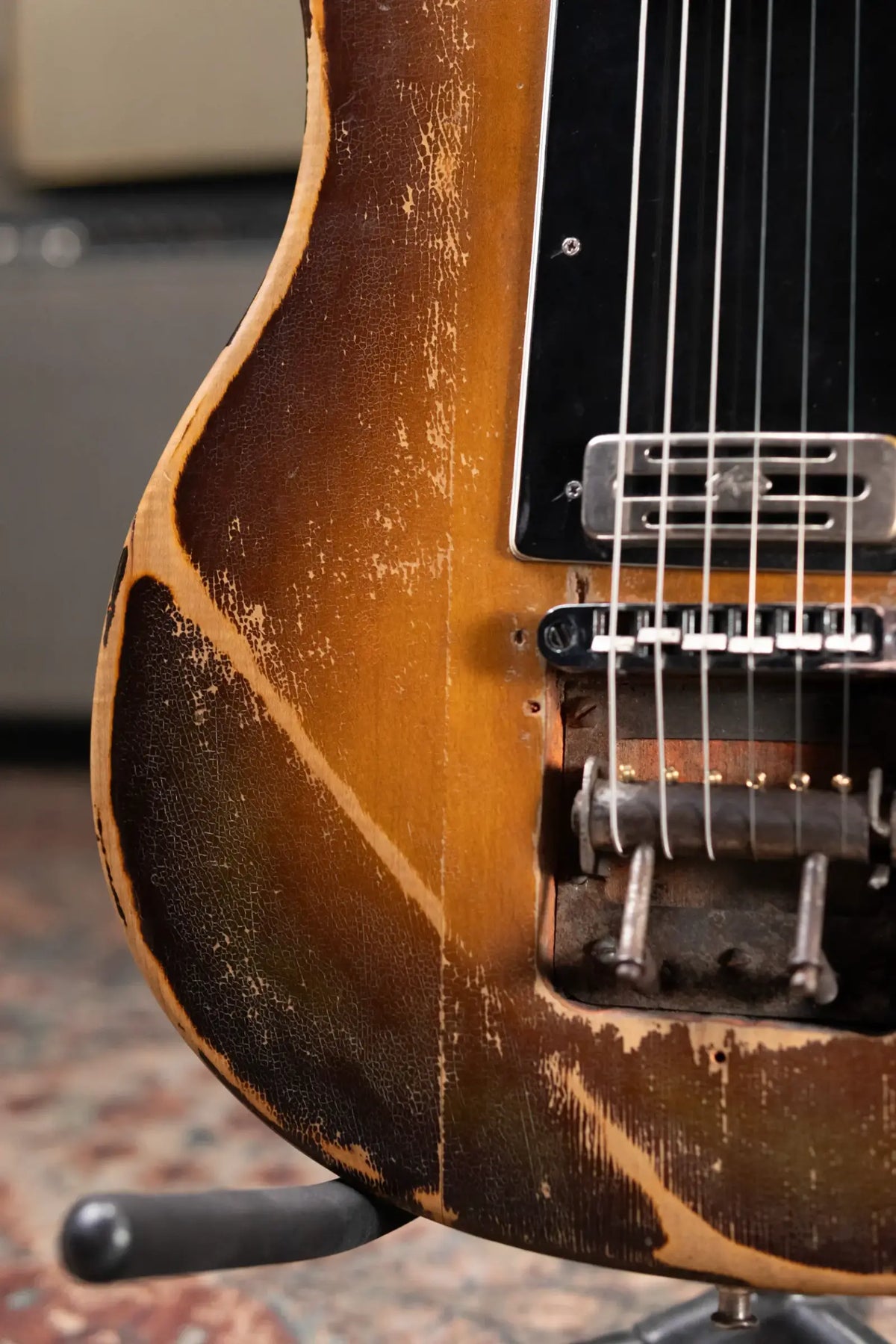 Hofner Rare Vintage 1960 V2 Solid Body Electric Guitar Sunburst with Hardshell Case - Used