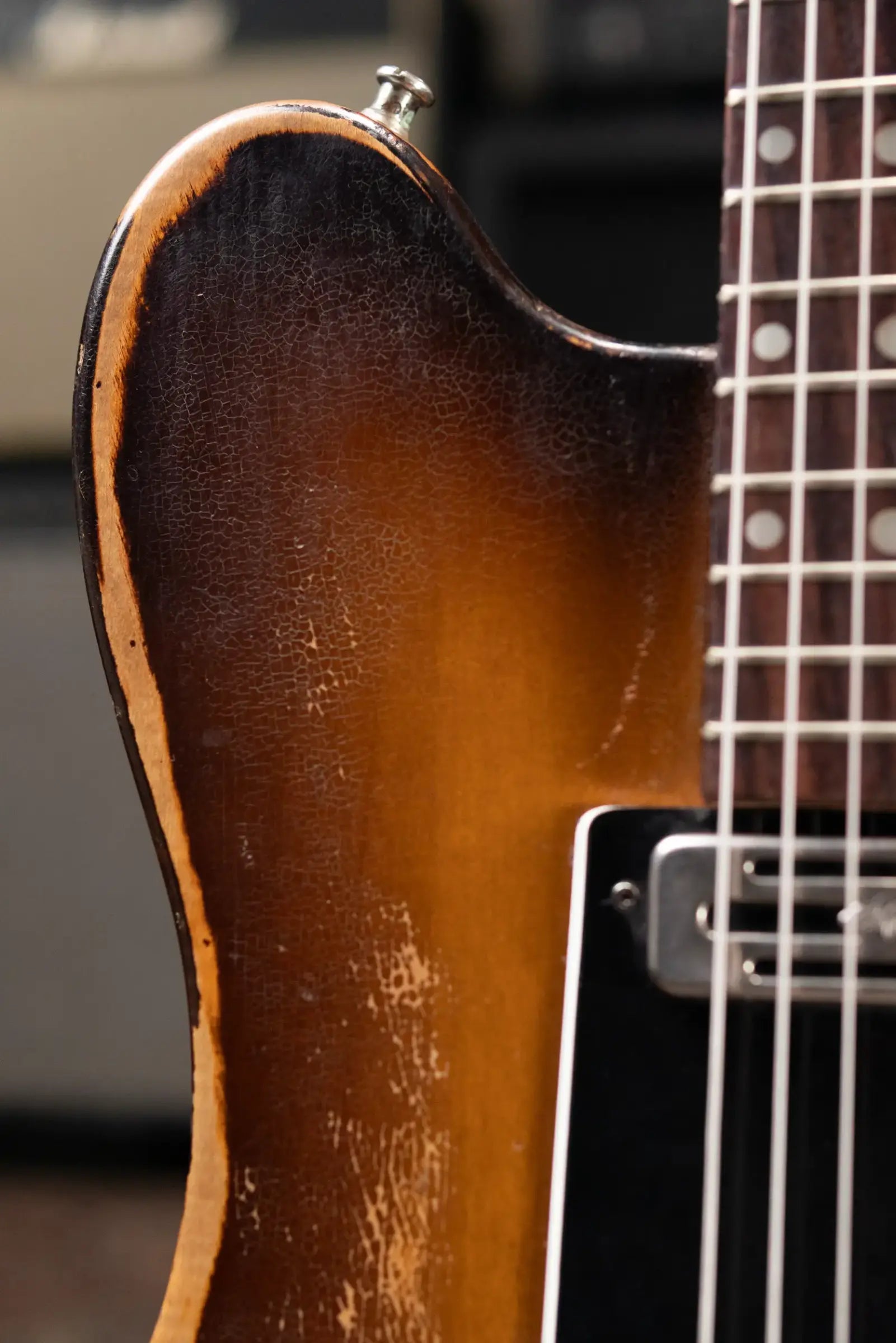 Hofner Rare Vintage 1960 V2 Solid Body Electric Guitar Sunburst with Hardshell Case - Used