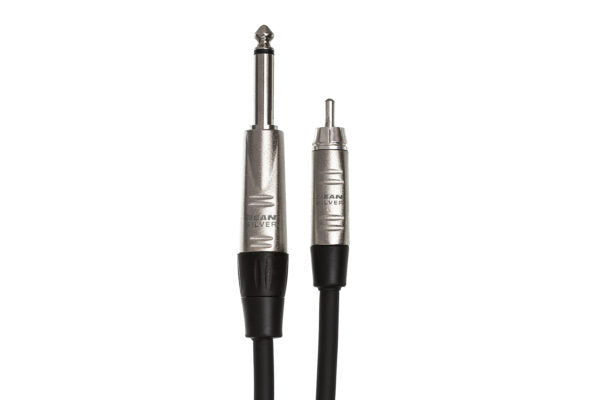 Hosa HPR-010 Pro Unbalanced Interconnect Cable - 1/4" TS to RCA