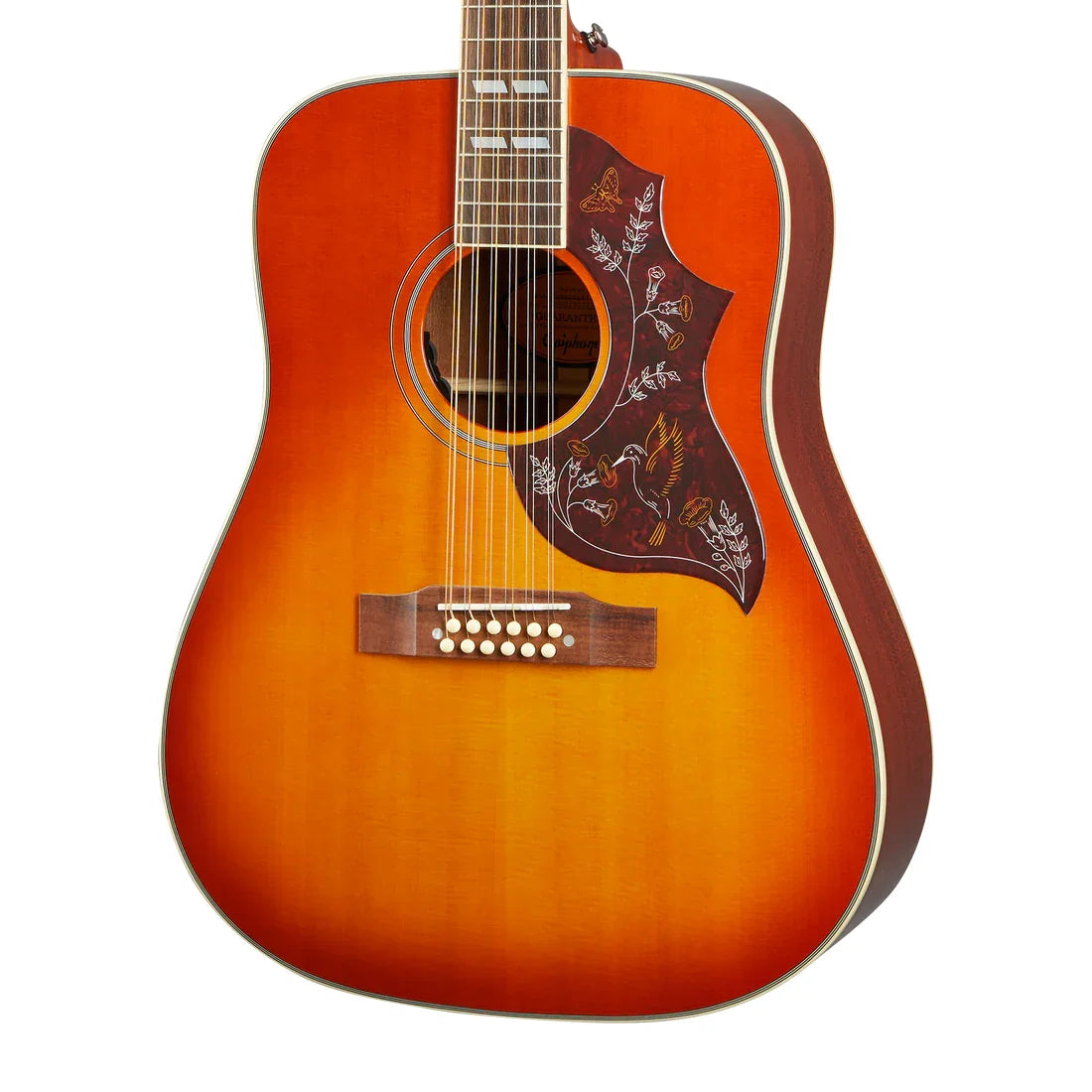 Epiphone Hummingbird 12-String All Solid Acoustic/Electric Guitar - Aged Cherry Sunburst Gloss