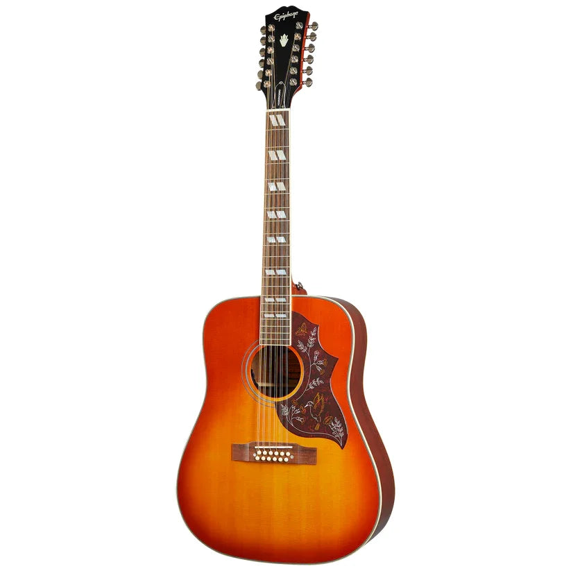 Epiphone Hummingbird 12-String All Solid Acoustic/Electric Guitar - Aged Cherry Sunburst Gloss
