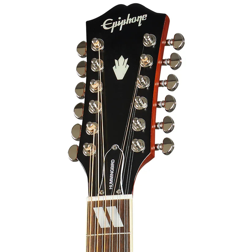 Epiphone Hummingbird 12-String All Solid Acoustic/Electric Guitar - Aged Cherry Sunburst Gloss