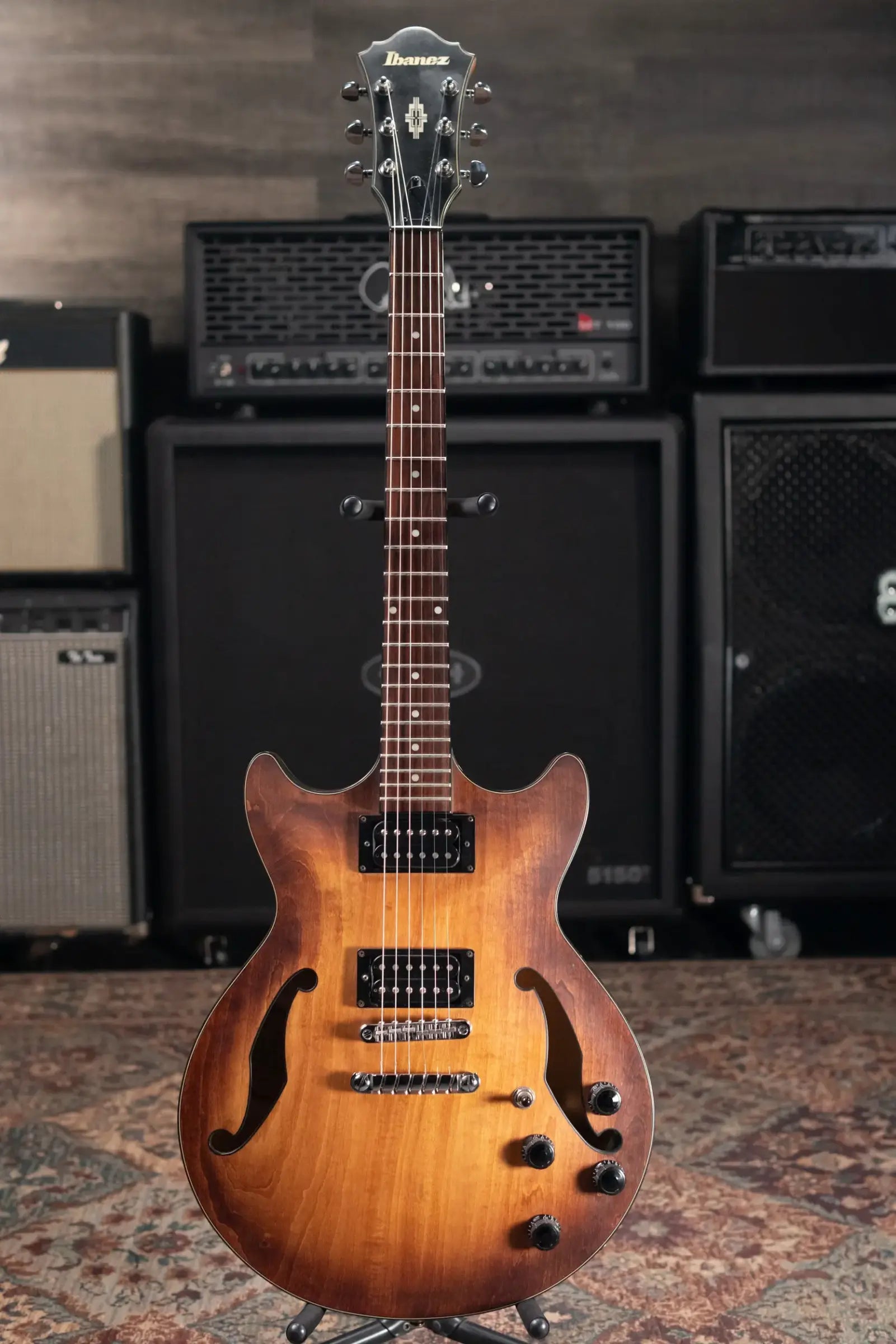 Ibanez AM73B Artcore Semi-Hollow Electric Guitar Tobacco Flat with Hardshell Case - Used