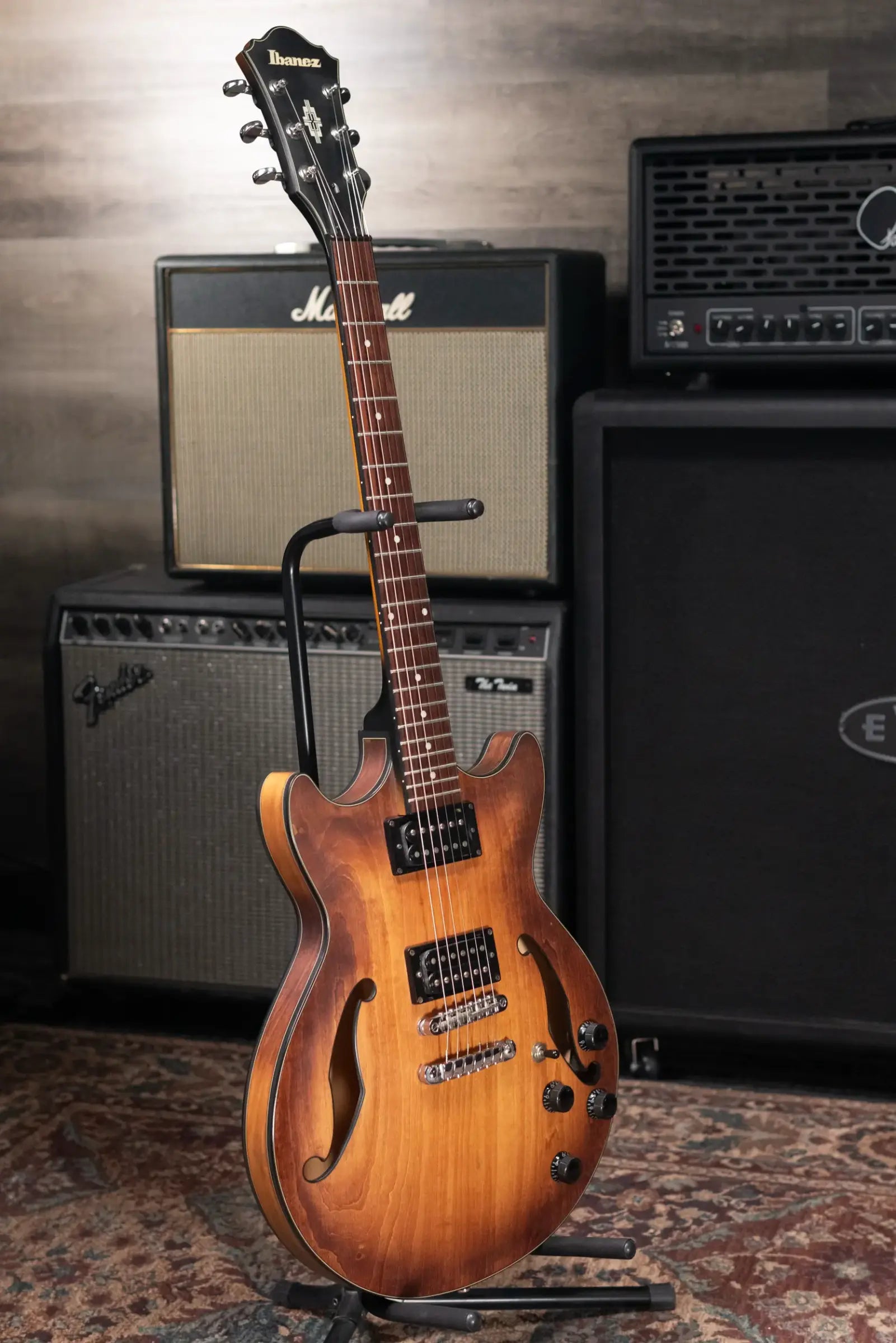 Ibanez AM73B Artcore Semi-Hollow Electric Guitar Tobacco Flat with Hardshell Case - Used