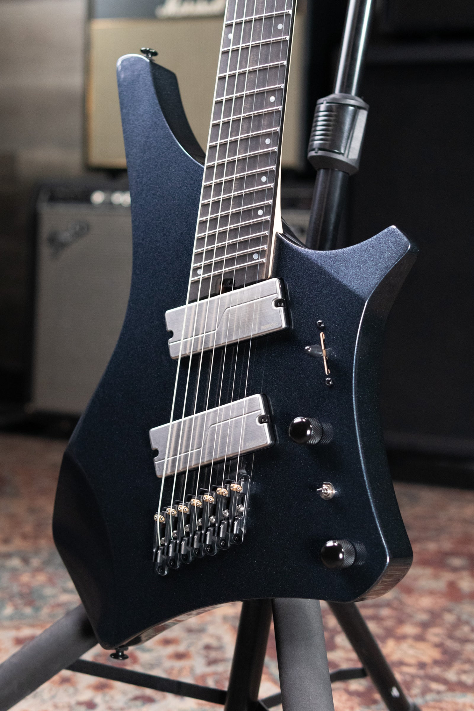 Ibanez Alpha A527 Multi-scale 7-string Electric Guitar - Iron Pewter with Gig Bag