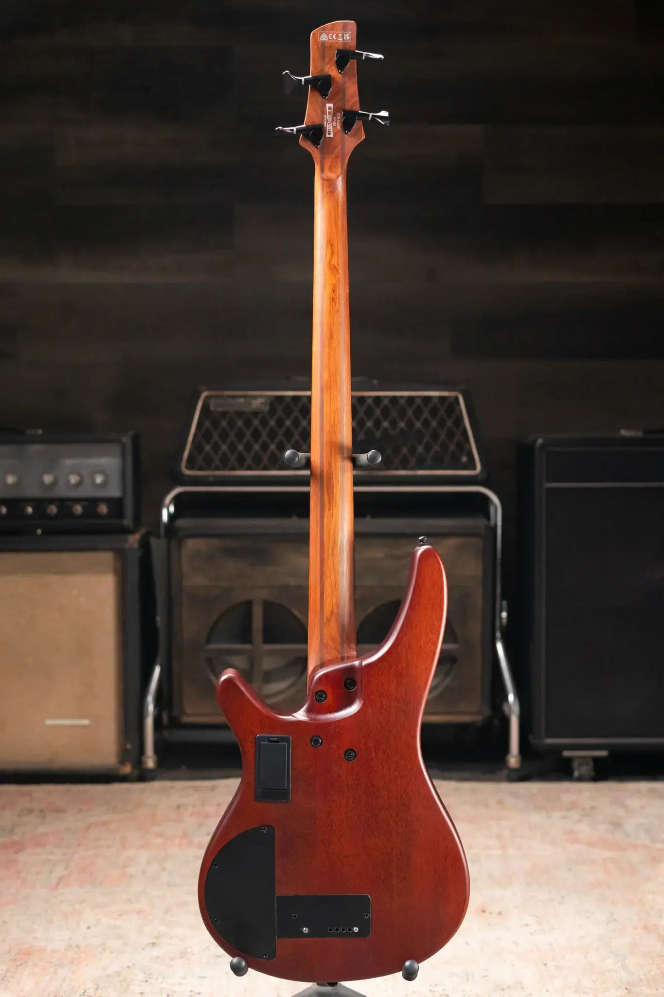 Ibanez Bass Workshop SRH500F Fretless Electric Bass - Natural Browned Burst Flat