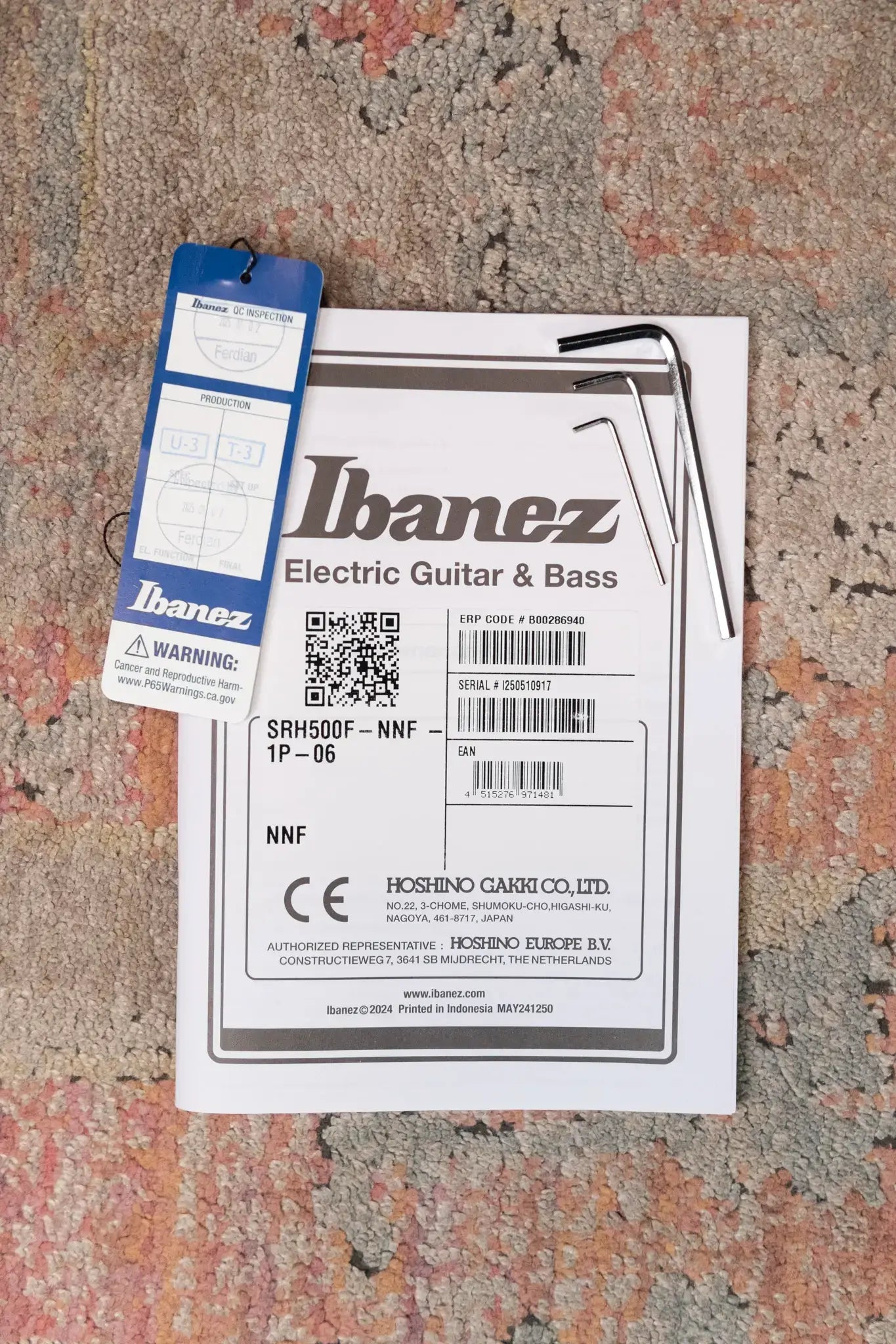 Ibanez Bass Workshop SRH500F Fretless Electric Bass - Natural Browned Burst Flat