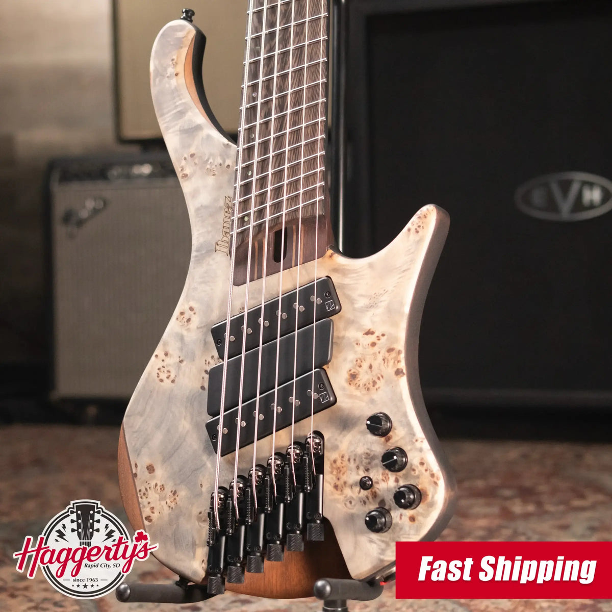 Ibanez EHB1506MS 6-String Electric Bass - Black Ice Flat with Gig Bag - Demo