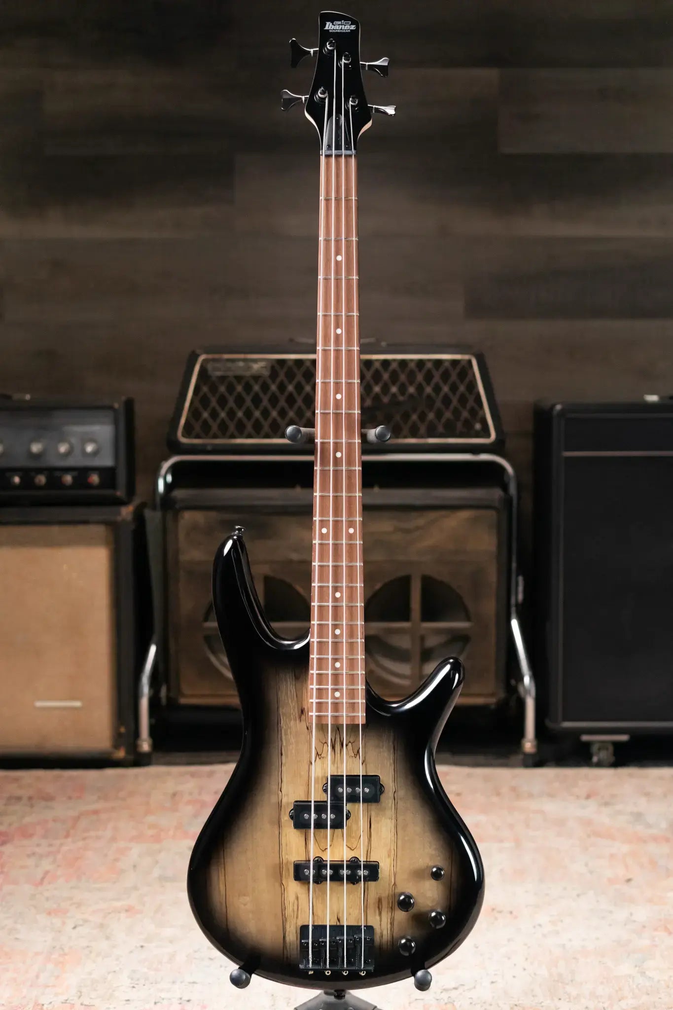 Ibanez GIO GSR200S Electric Bass - Spalted Maple Top Natural Grey Burst