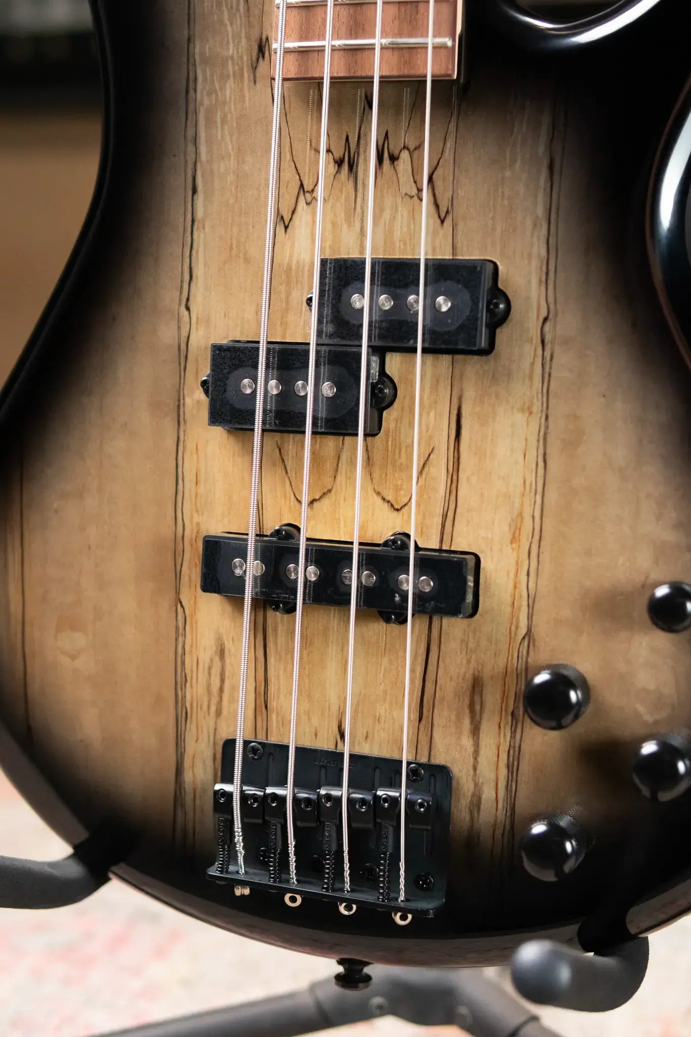 Ibanez GIO GSR200S Electric Bass - Spalted Maple Top Natural Grey Burst