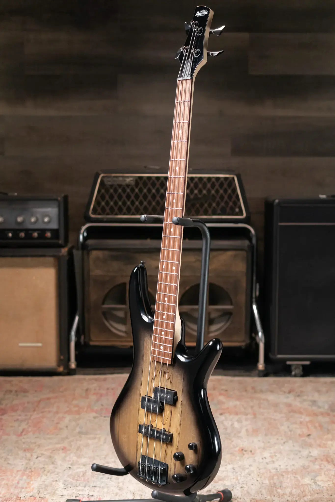 Ibanez GIO GSR200S Electric Bass - Spalted Maple Top Natural Grey Burst