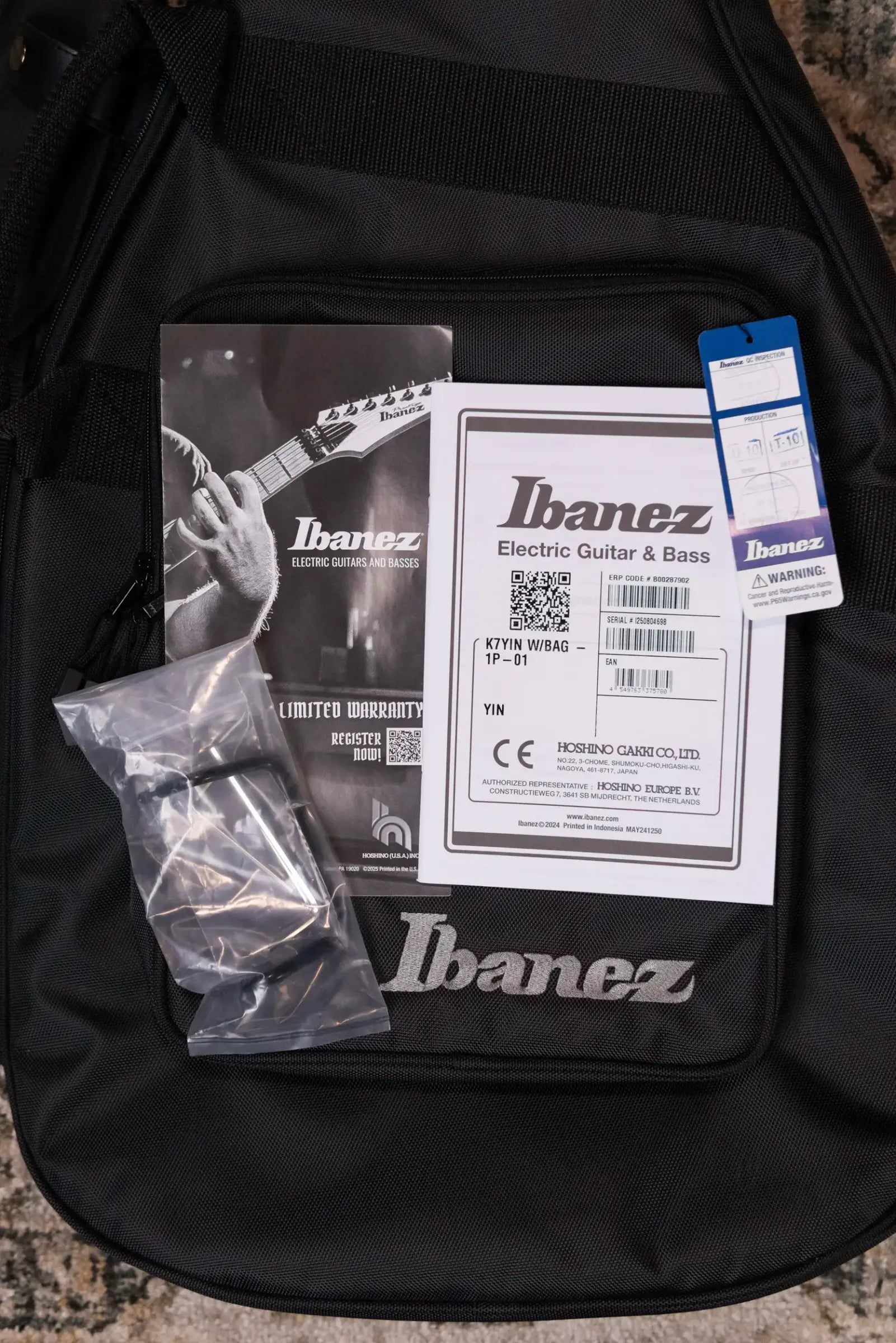 Ibanez KTYIN James "Munky" Shaffer Signature 7-String Electric Guitar - Matte Black with Gig Bag