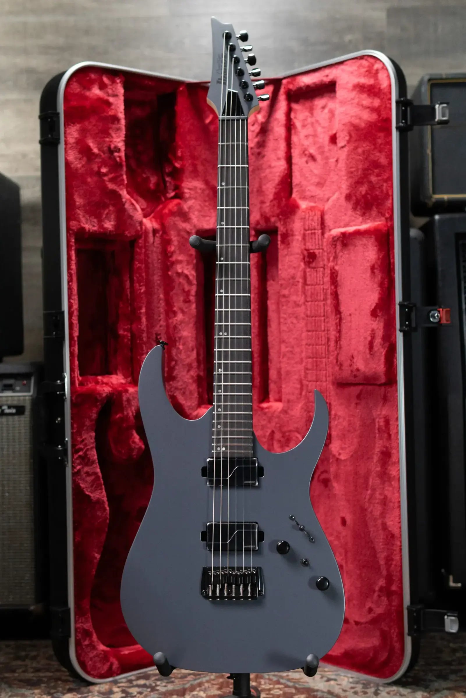 Ibanez Prestige RGR5121RB Electric Guitar - Gray Metallic Flat with Hardshell Case