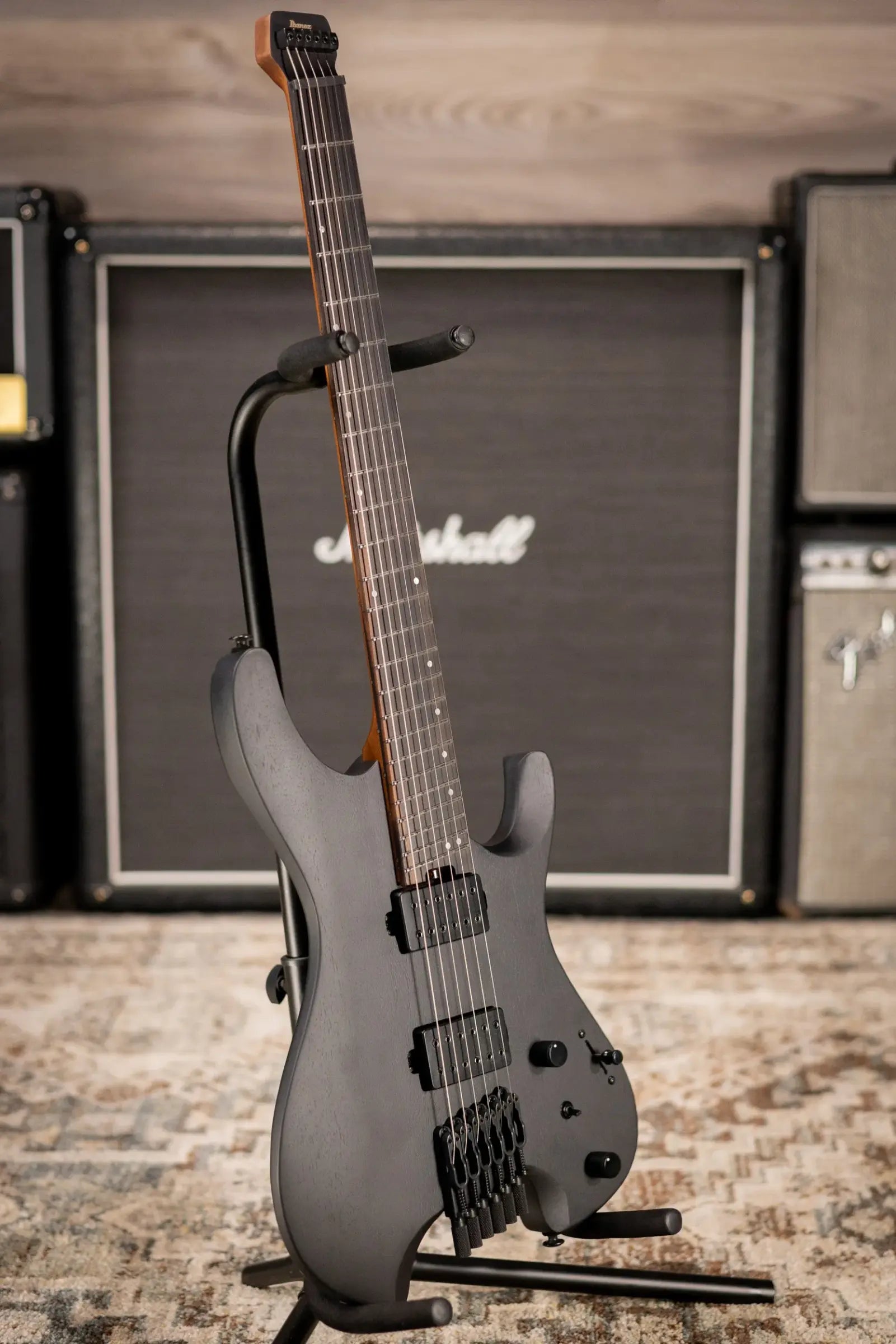 Ibanez QX52B Headless Electric Guitar - Weathered Black with Gig Bag
