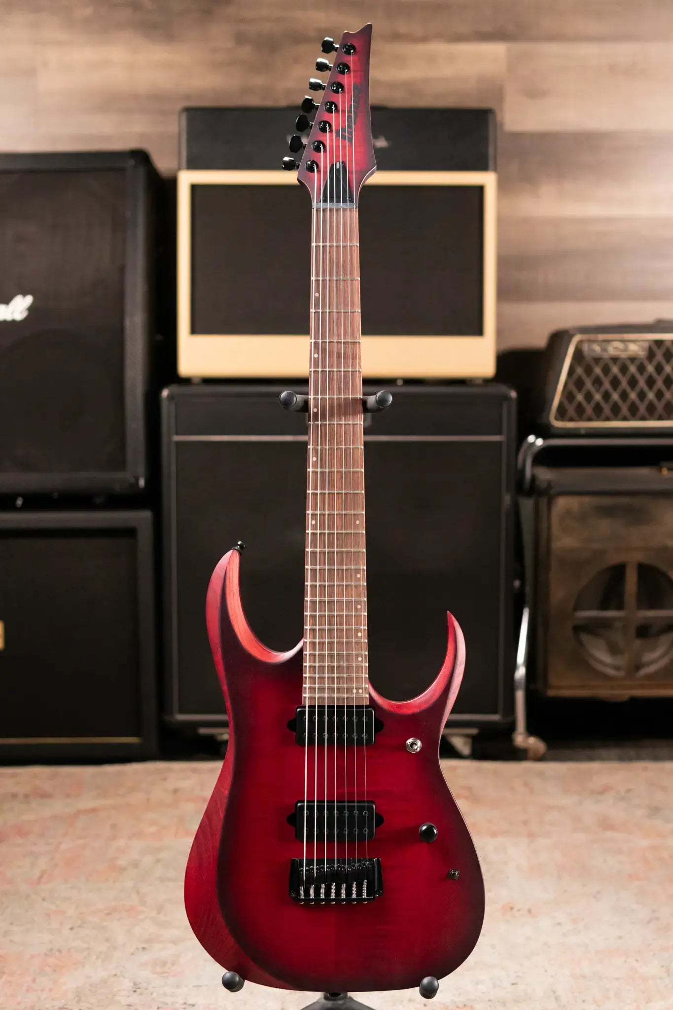Ibanez RGD721FAWUF Standard 7-String Electric Guitar - Stained Wine Red Burst Flat
