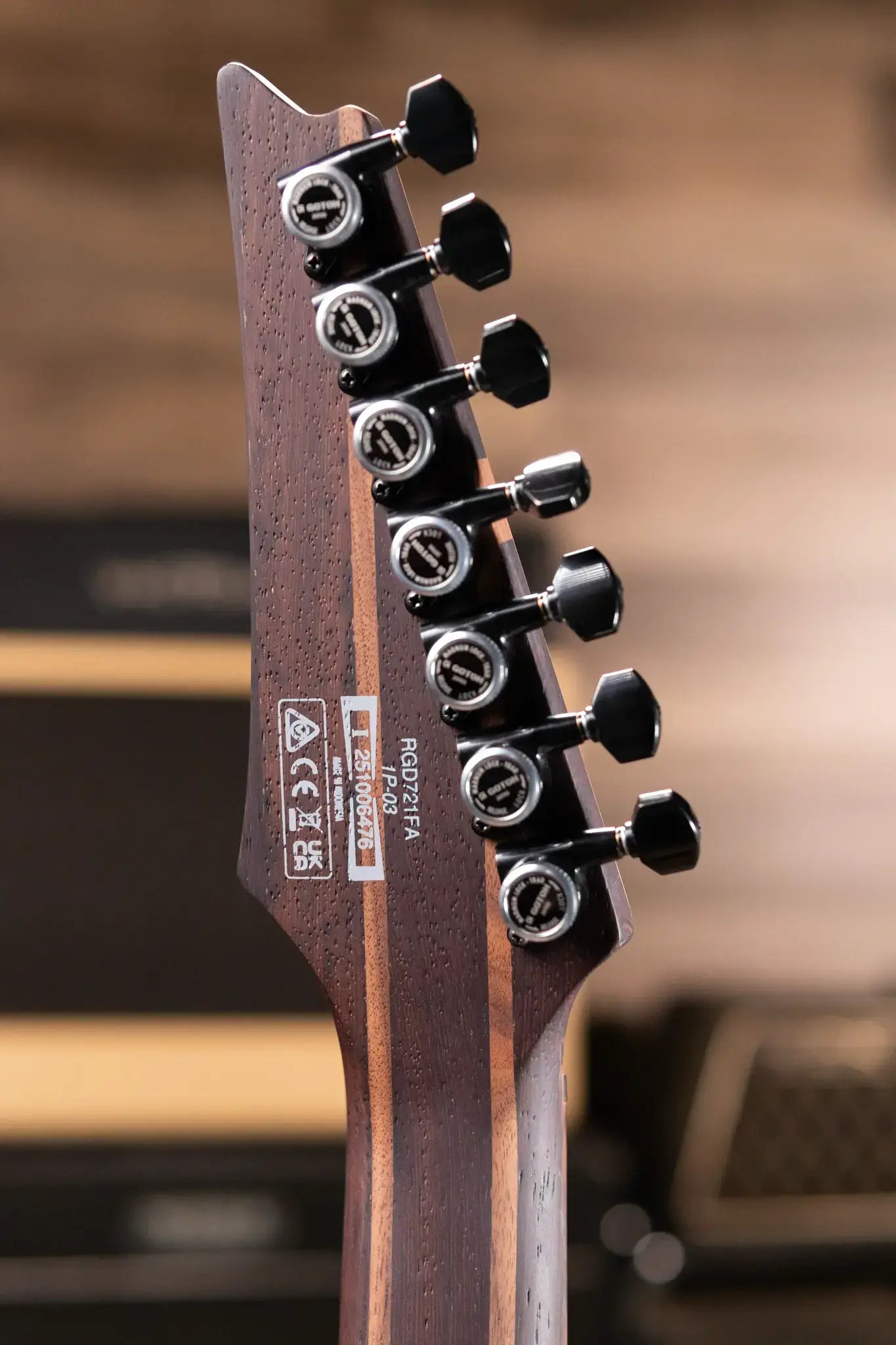 Ibanez RGD721FAWUF Standard 7-String Electric Guitar - Stained Wine Red Burst Flat