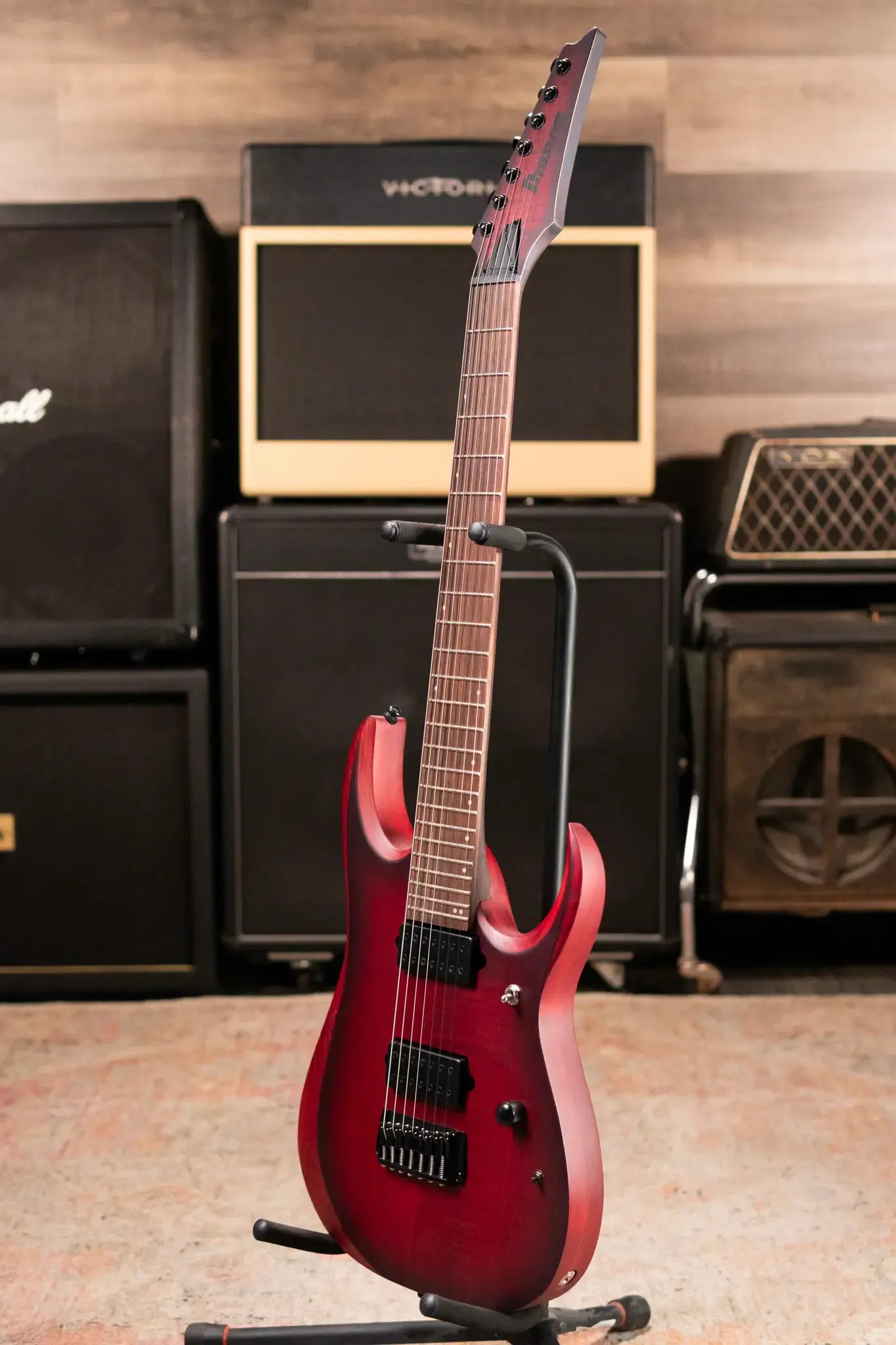 Ibanez RGD721FAWUF Standard 7-String Electric Guitar - Stained Wine Red Burst Flat