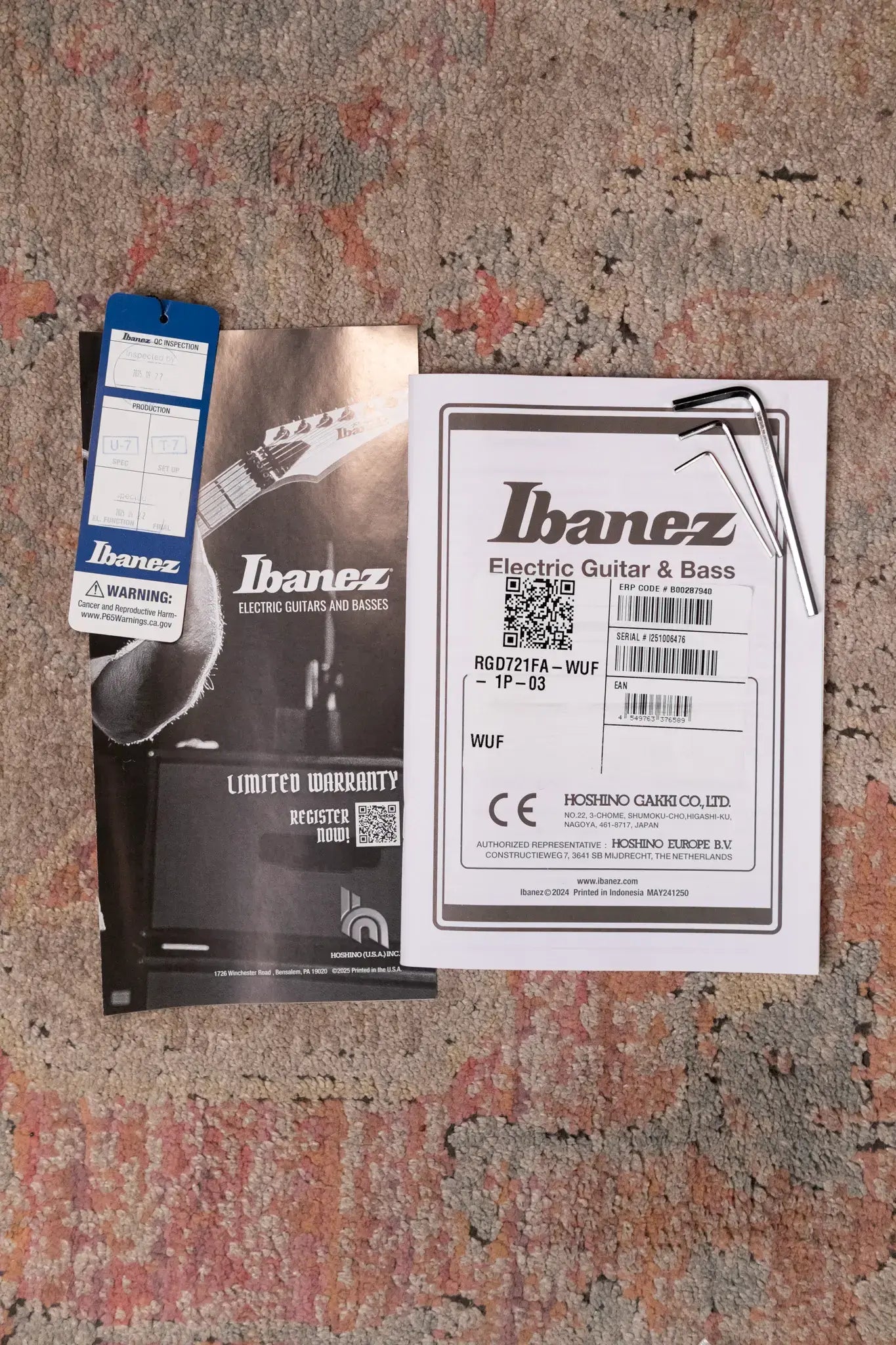 Ibanez RGD721FAWUF Standard 7-String Electric Guitar - Stained Wine Red Burst Flat