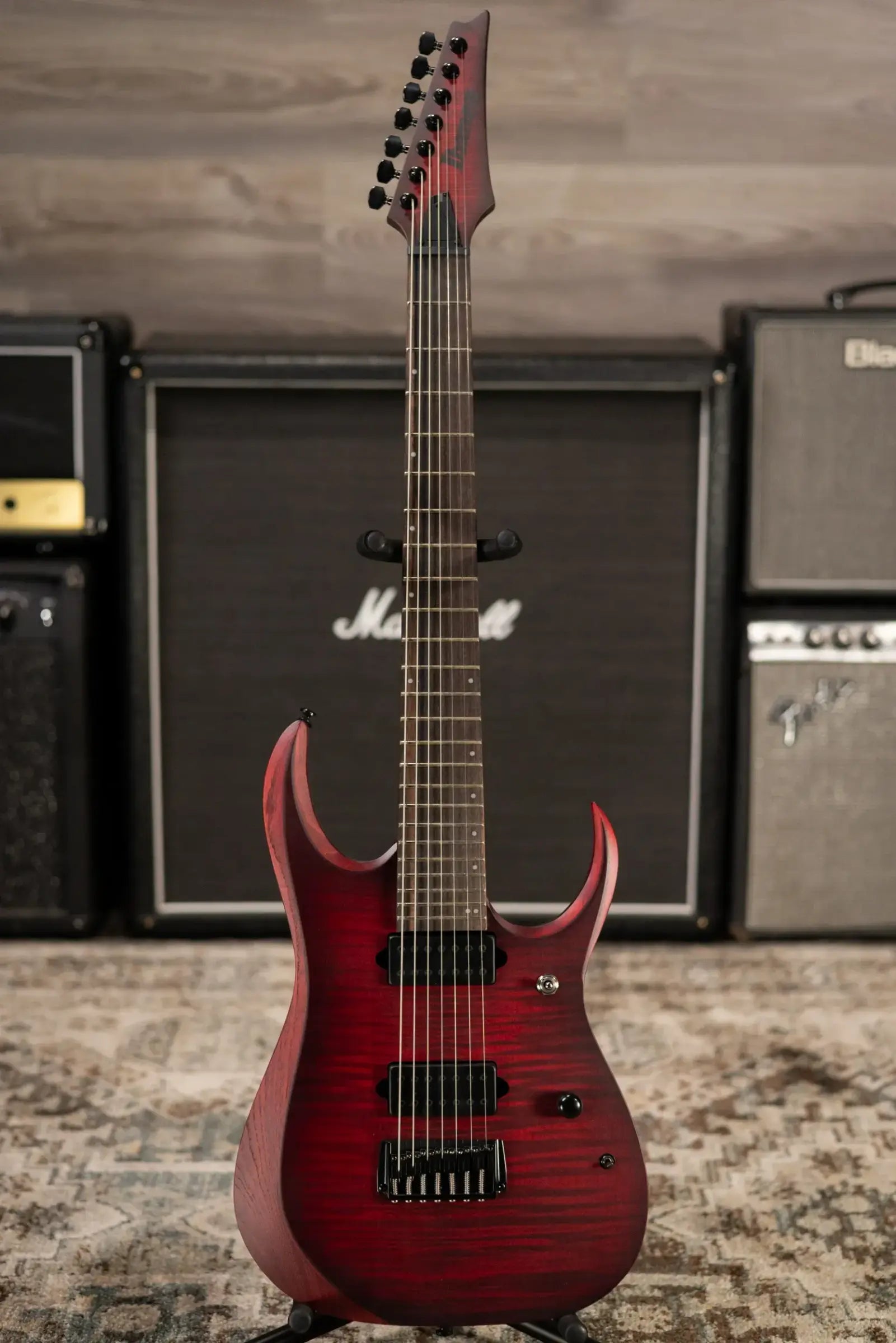 Ibanez RGD721FAWUF Standard 7-String Electric Guitar - Stained Wine Red Burst Flat