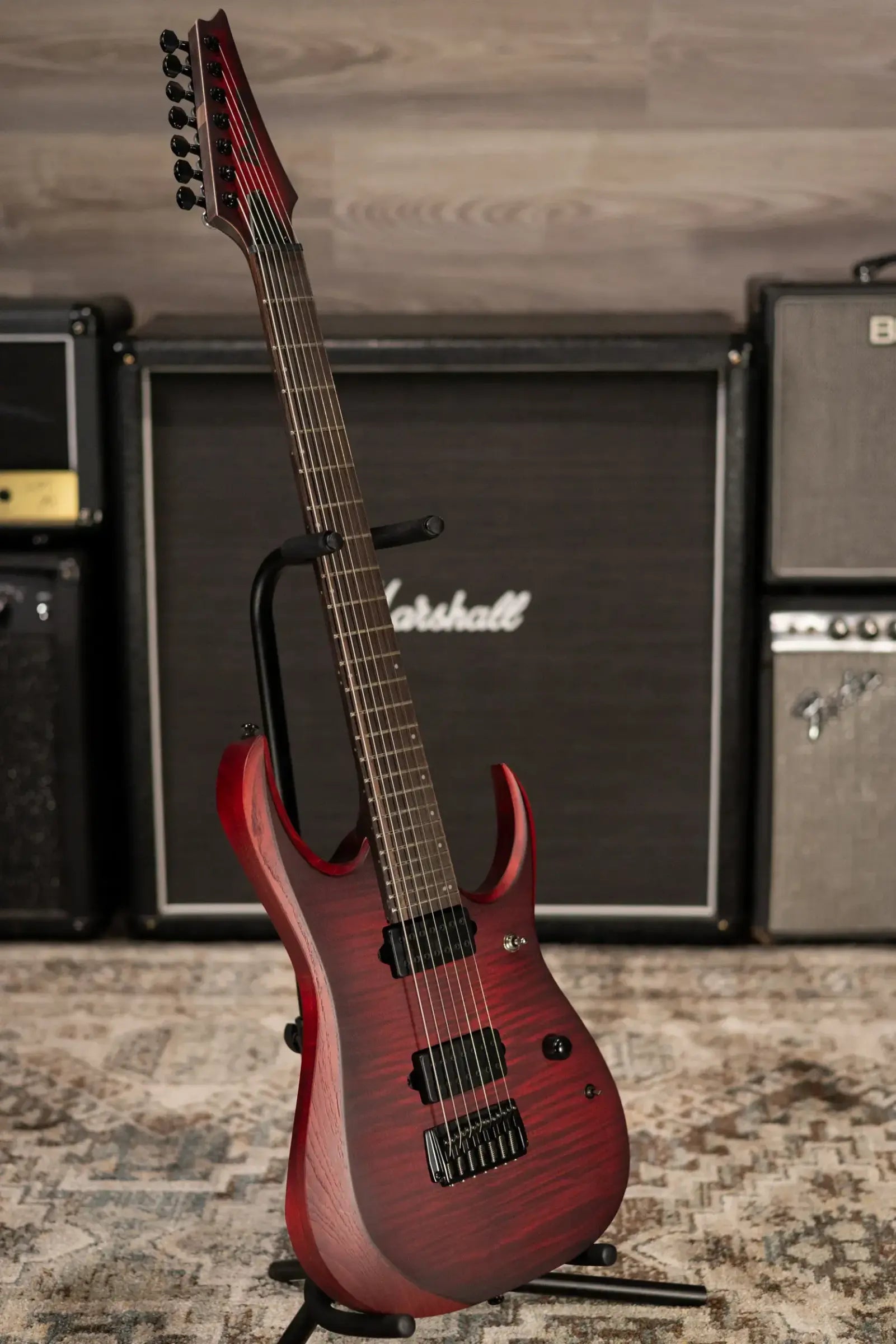 Ibanez RGD721FAWUF Standard 7-String Electric Guitar - Stained Wine Red Burst Flat