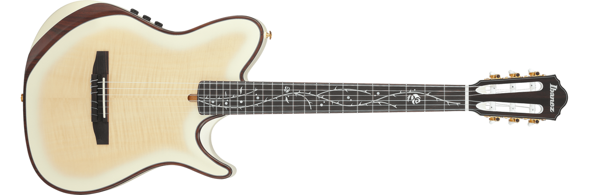 Ibanez TOD100FMN Tim Henson Signature Nylon Electric Guitar - Toasted Marshmallow Matte with Gig Bag