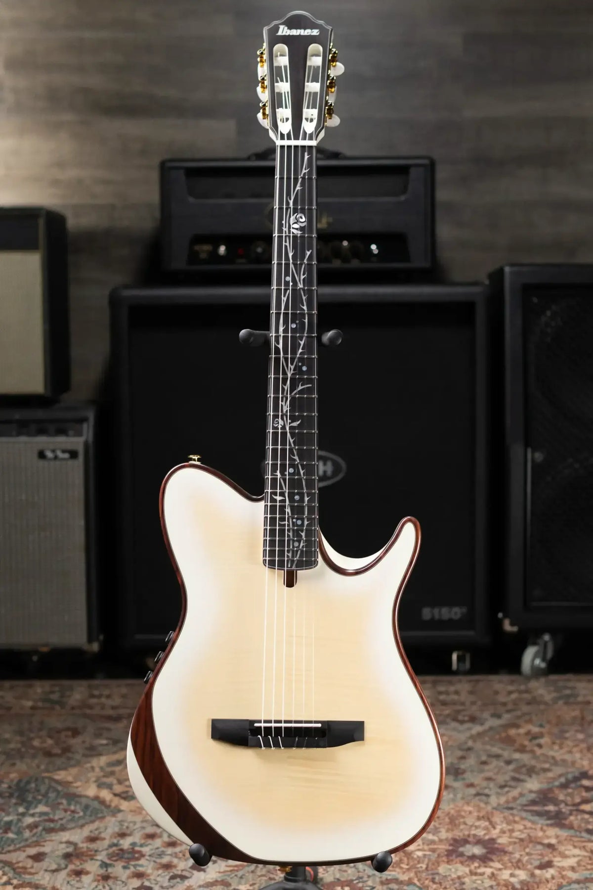 Ibanez TOD100FMN Tim Henson Signature Nylon Electric Guitar - Toasted Marshmallow Matte with Gig Bag