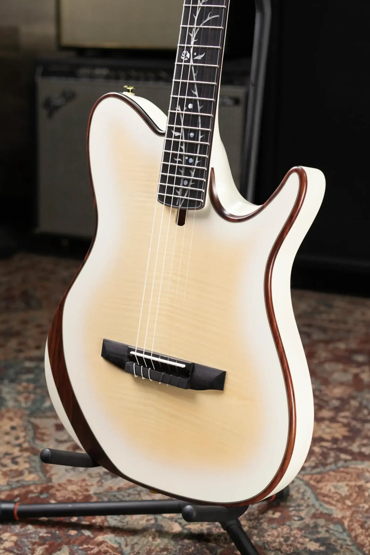 Ibanez TOD100FMN Tim Henson Signature Nylon Electric Guitar - Toasted Marshmallow Matte with Gig Bag
