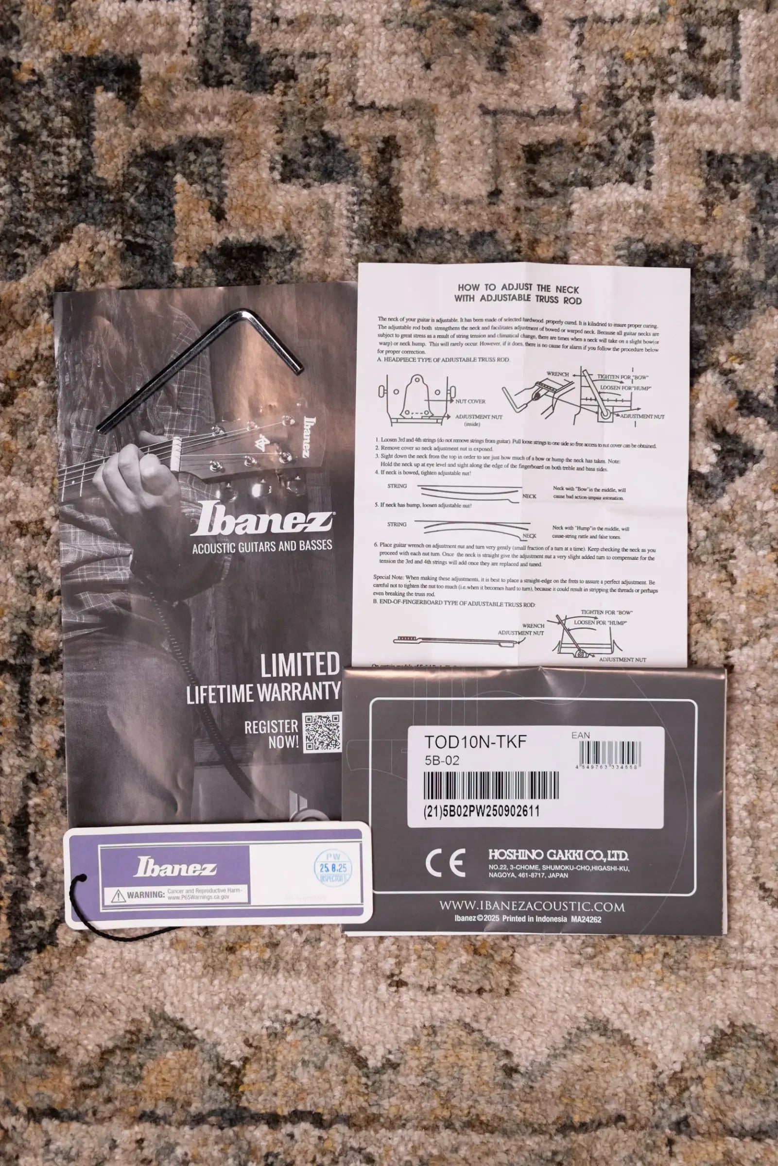 Ibanez TOD10NTKF Tim Henson Signature Electric Guitar - Transparent Black Flat with Gig Bag