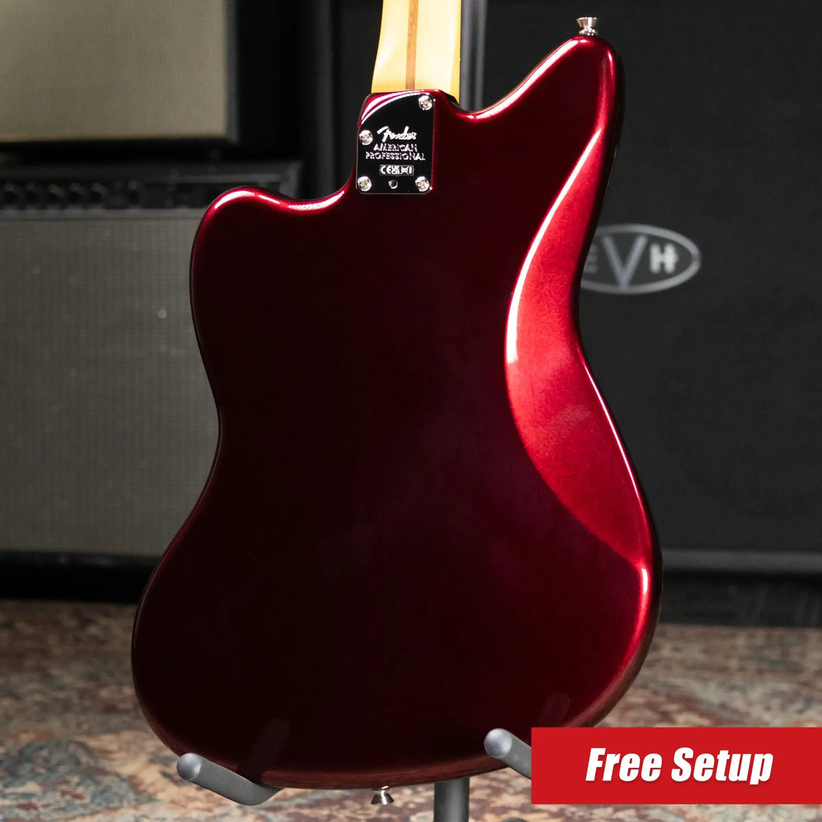 Fender American Professional Jazzmaster Electric Guitar - Oxblood with Hardshell CaseE