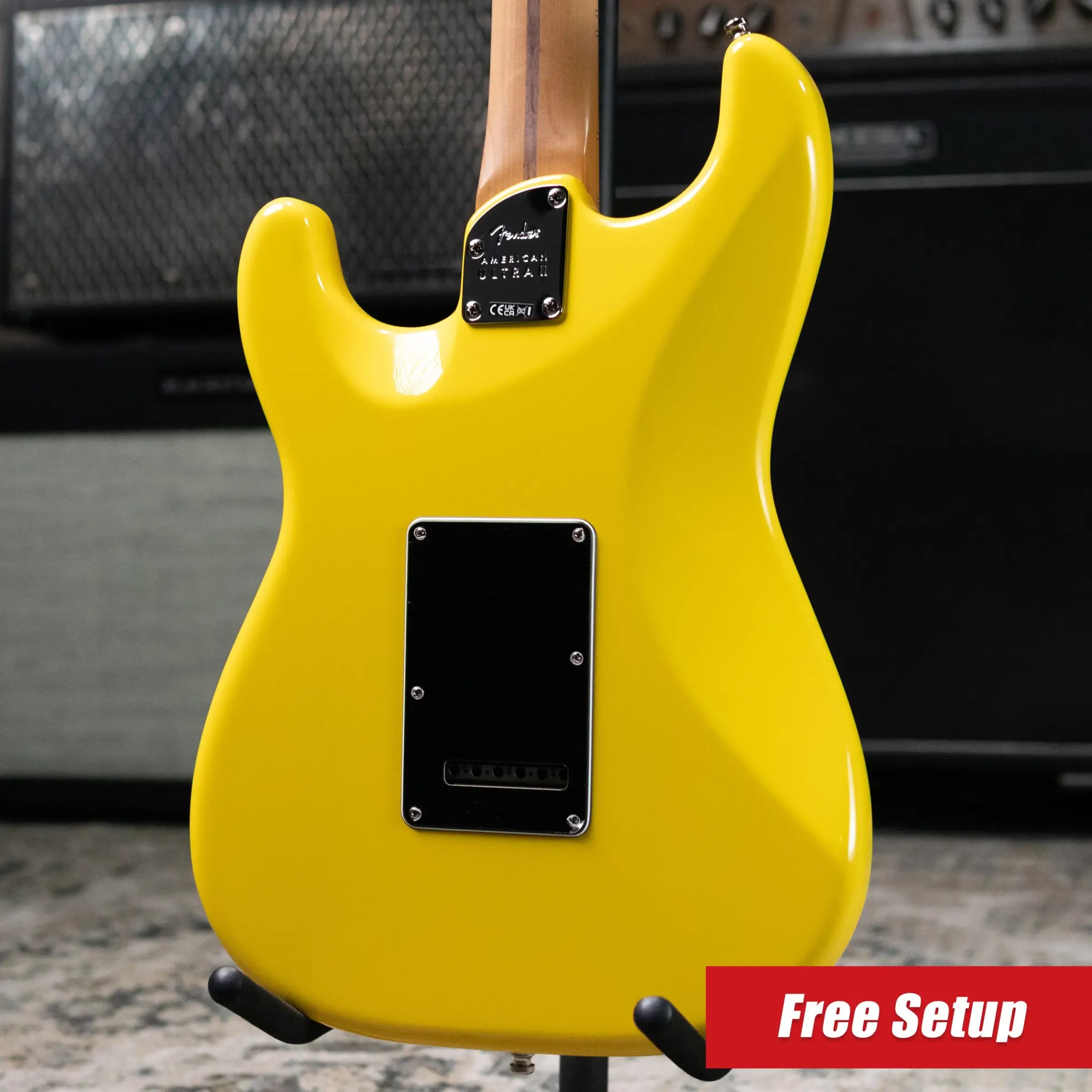 Fender Limited Edition American Ultra II Stratocaster HSS Electric Guitar - Graffiti Yellow with Hardshell Case