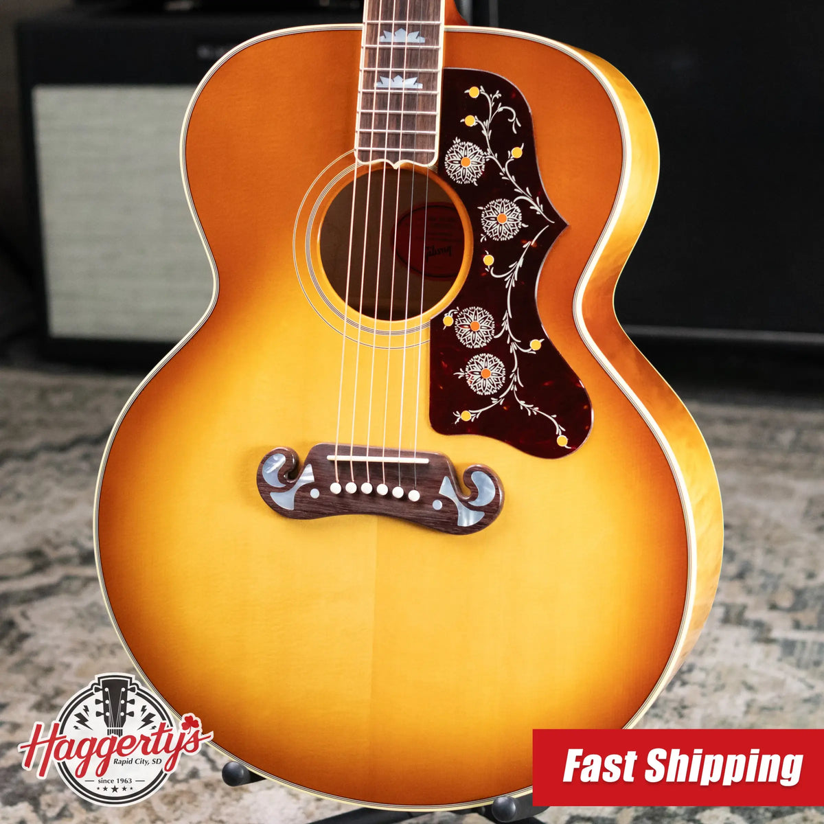 Gibson SJ-200 60s Original Acoustic/Electric Guitar - Vintage Sunburst with Hardshell Case