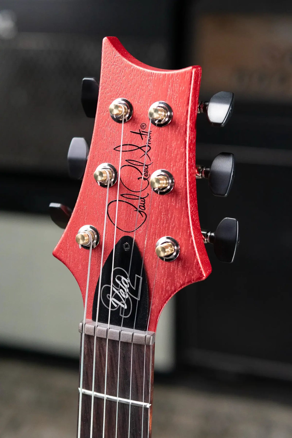PRS S2 Vela Semi-Hollow Satin Electric Guitar - Red Apple Metallic with Gig Bag