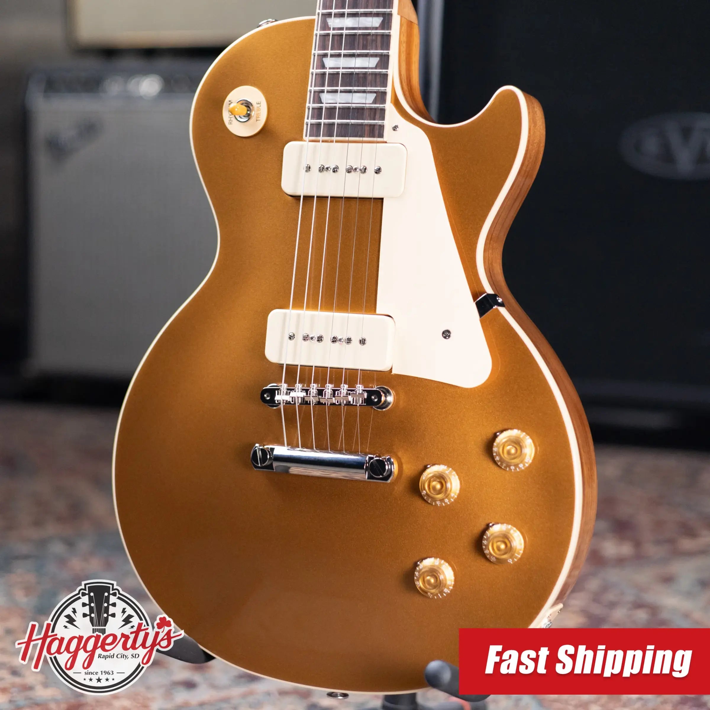 Gibson Les Paul Standard '50s P-90 Electric Guitar - Gold Top with Hardshell Case