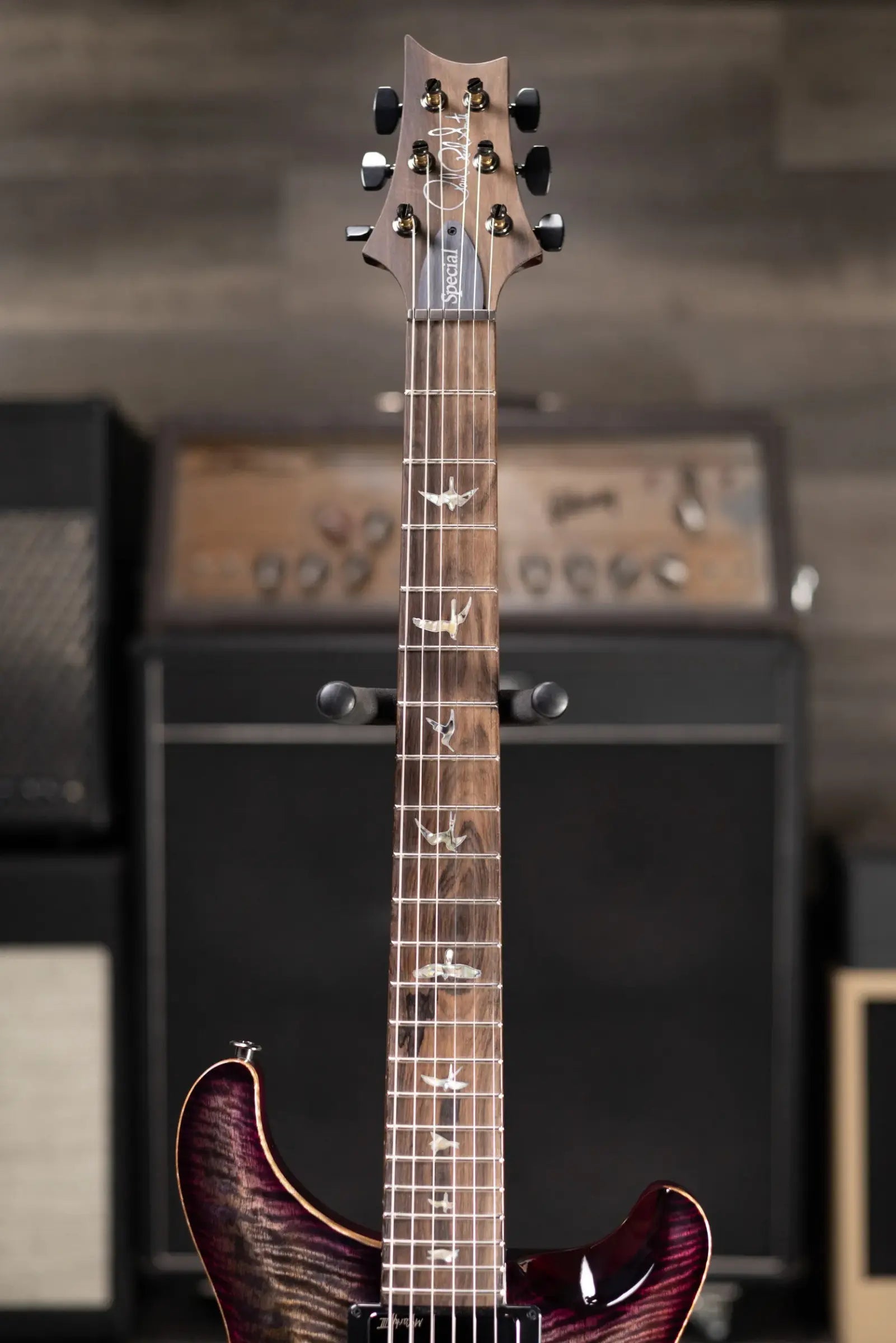 PRS Limited Edition Flame Mango Top Special Semi-Hollow Electric Guitar - Charcoal Purple Burst with Hardshell Case
