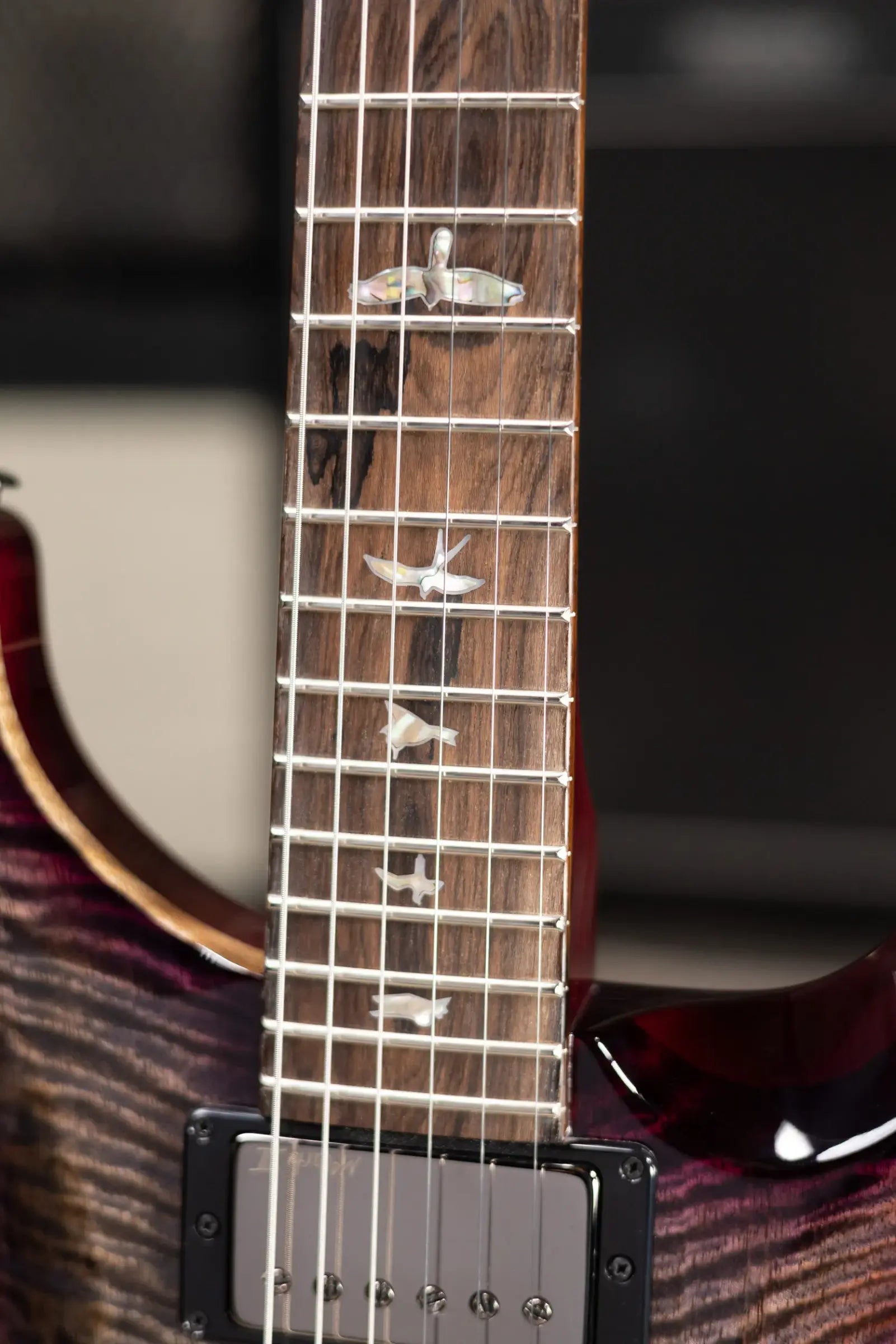 PRS Limited Edition Flame Mango Top Special Semi-Hollow Electric Guitar - Charcoal Purple Burst with Hardshell Case