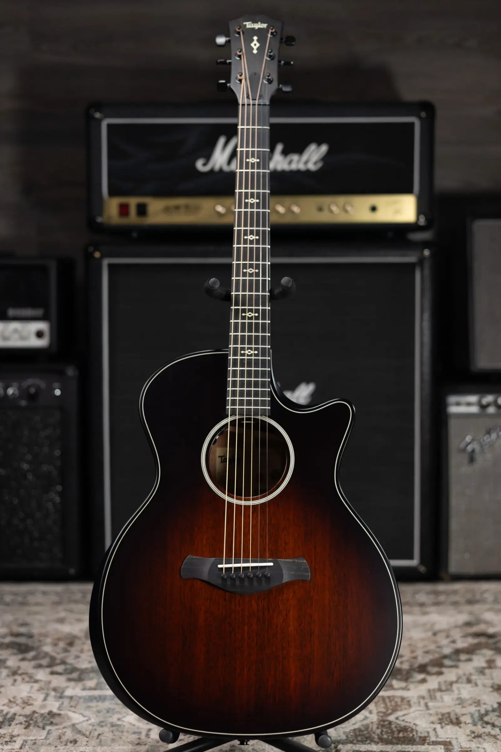 Taylor Next Generation Builders Edition 324ce Grand Auditorium Acoustic/Electric Guitar - Kona Burst with Hardshell Case