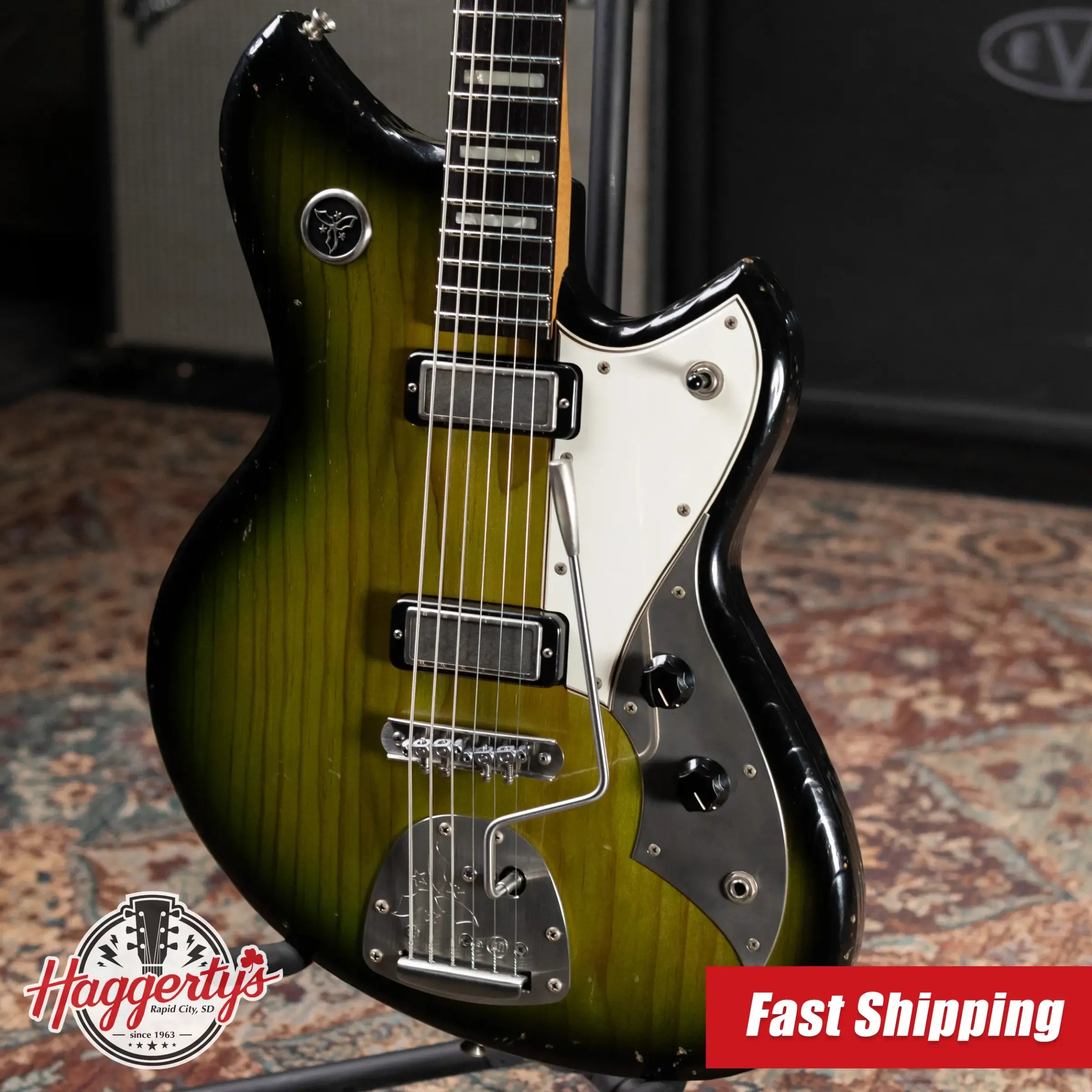 Novo Custom Serus J Baritone Electric Guitar - Cat's Eye Burst with Gig Bag