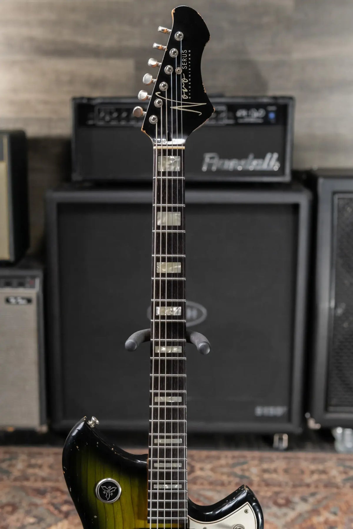 Novo Custom Serus J Baritone Electric Guitar - Cat's Eye Burst with Gig Bag
