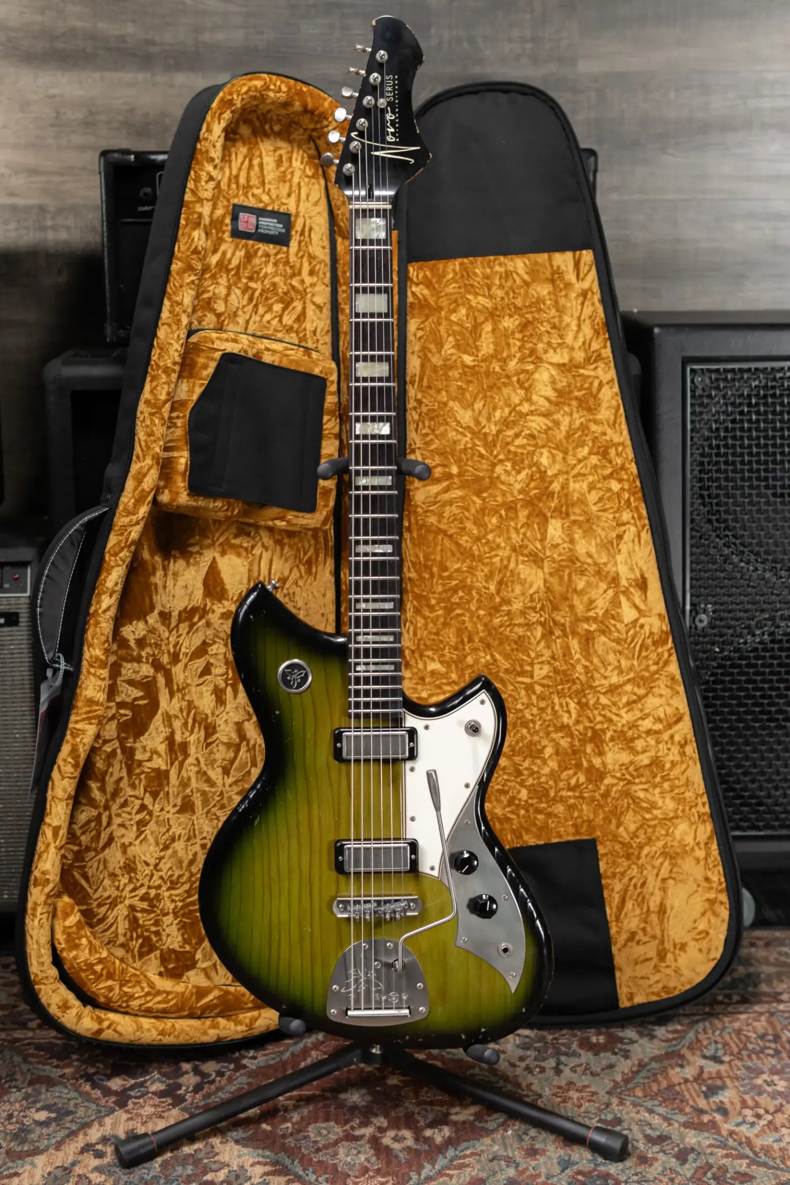 Novo Custom Serus J Baritone Electric Guitar - Cat's Eye Burst with Gig Bag